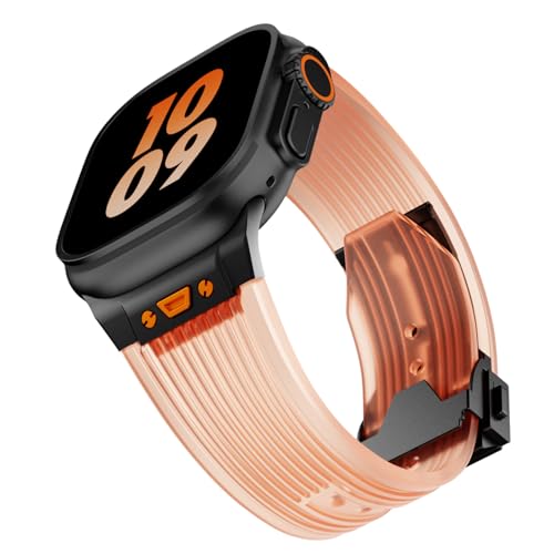 Black transparent orange 49mm/45mm/44mm/42mm Best apple watch bands in use, Apple watch band , Applewatchbands.us