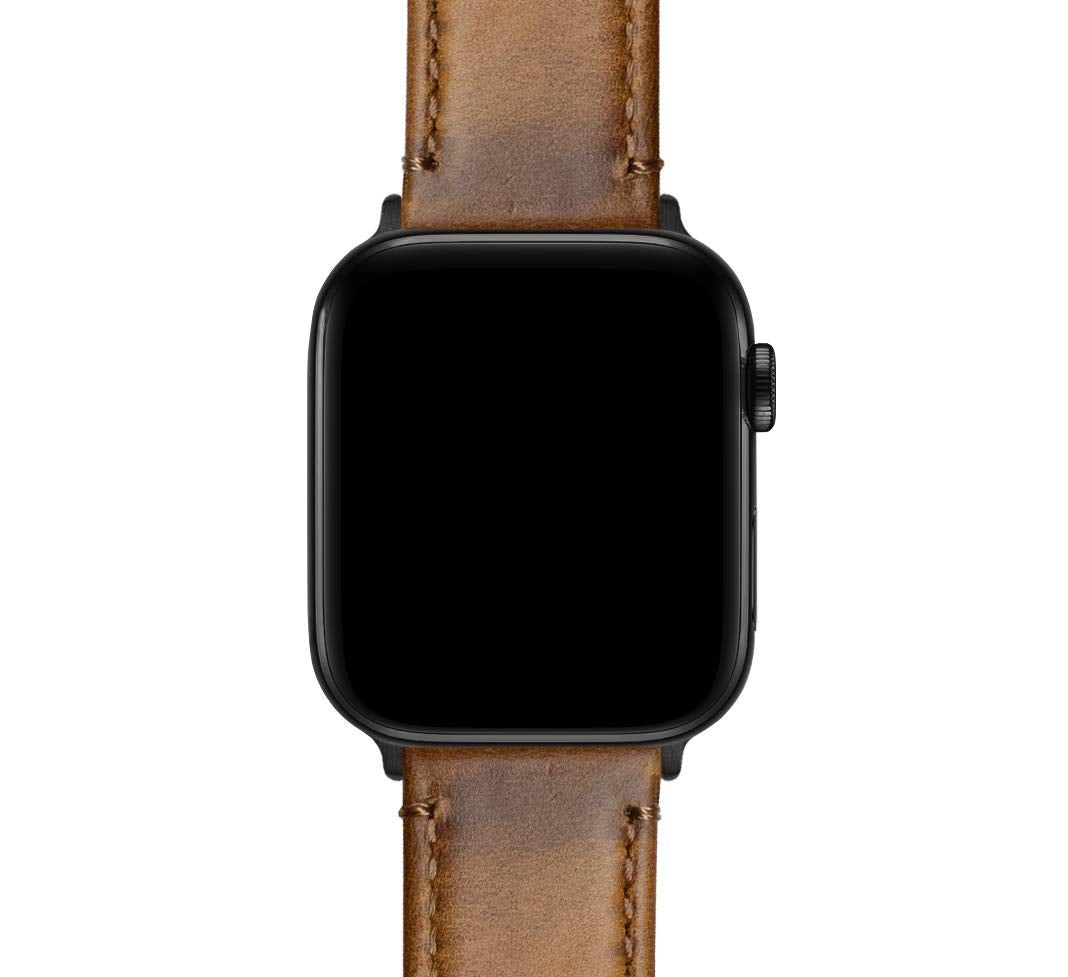Black Leather & Stitching (Black Hardware) Large Apple Watch (42mm/44mm/45mm/49mm) Best apple watch bands in use, Apple watch band , Applewatchbands.us