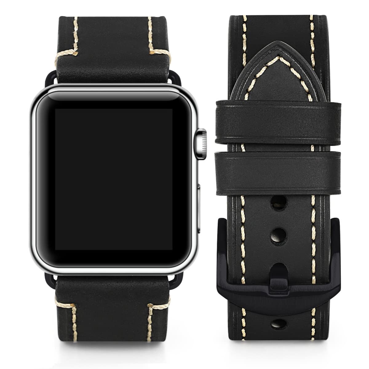 Retro coffee Silver buckle 49mm 46mm 45mm 44mm 42mm（Series 3/2/1） Best apple watch bands in use, Apple watch band , Applewatchbands.us