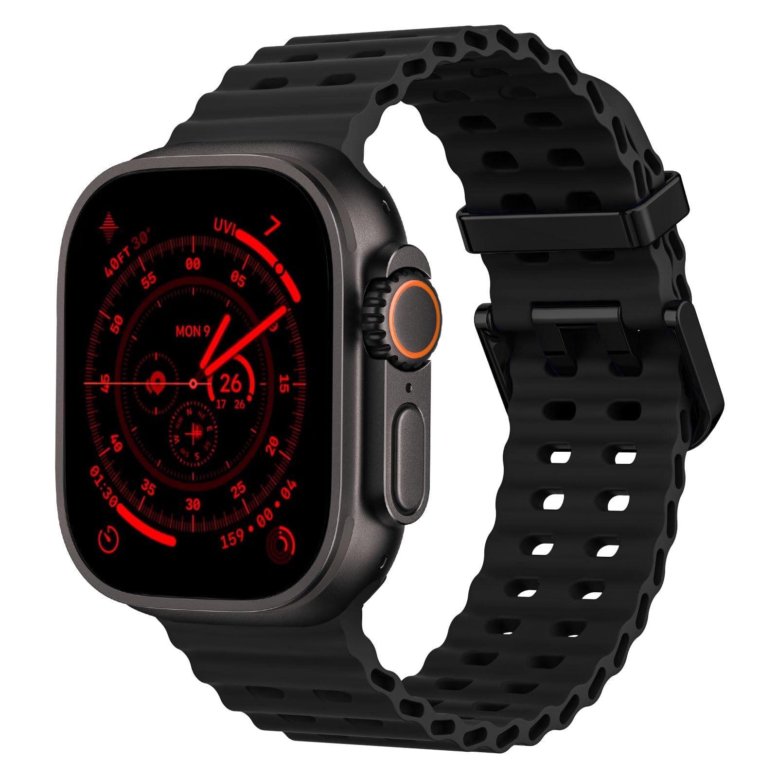 Deep Black/Black 49mm/46mm/45mm/44mm Best apple watch bands in use, Apple watch band , Applewatchbands.us