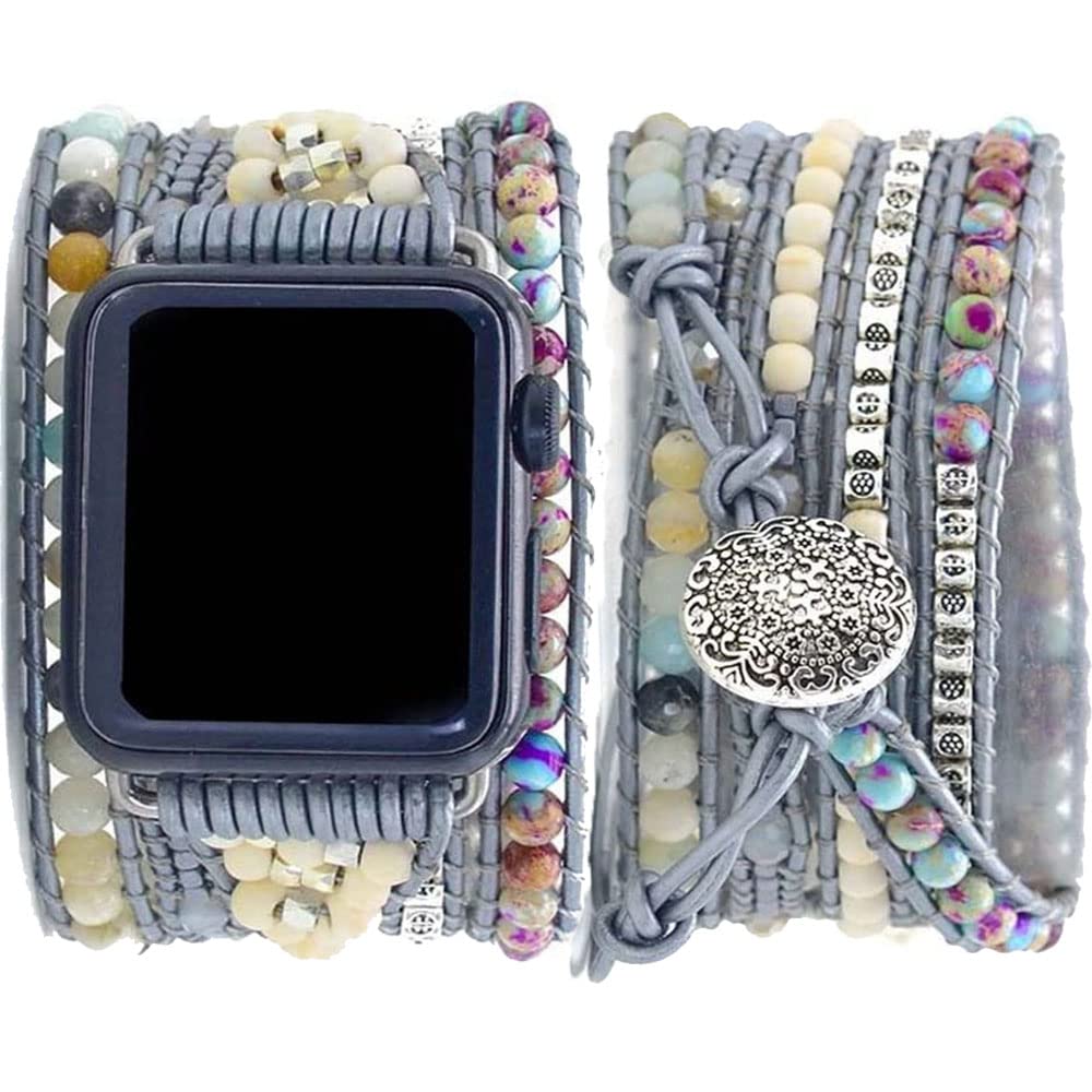 13 Gray&Silver&Crystal Beads 49/46/45/42mm(Series 3/2/1) S(5.5''-6.3'') Best apple watch bands in use, Apple watch band , Applewatchbands.us