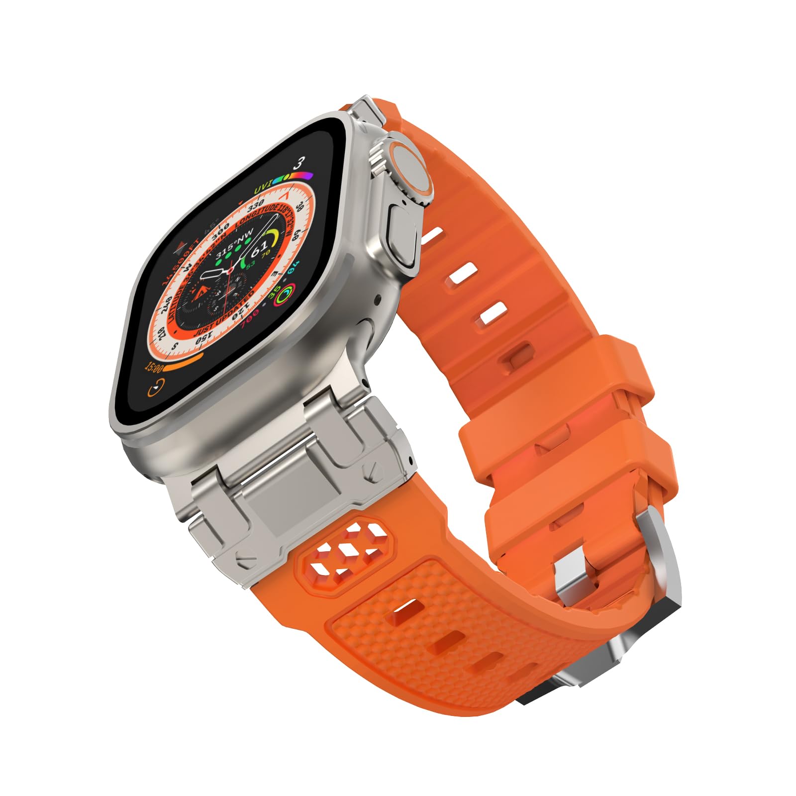 Titanium Adapter-Orange 49mm/46mm/45mm/44mm/42mm Best apple watch bands in use, Apple watch band , Applewatchbands.us