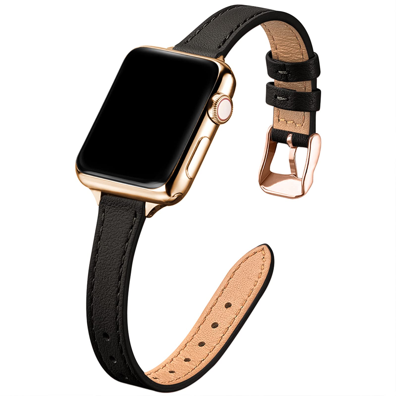 Black with Rose Gold 49mm/46mm/45mm/44mm/42mm(Series 3 2 1) Best apple watch bands in use, Apple watch band , Applewatchbands.us