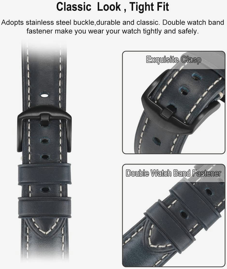 Vegetable Tanned Leather Brown Silver Buckle 49mm 46mm 45mm 44mm 42mm（Series 3/2/1） Best apple watch bands in use, Apple watch band , Applewatchbands.us