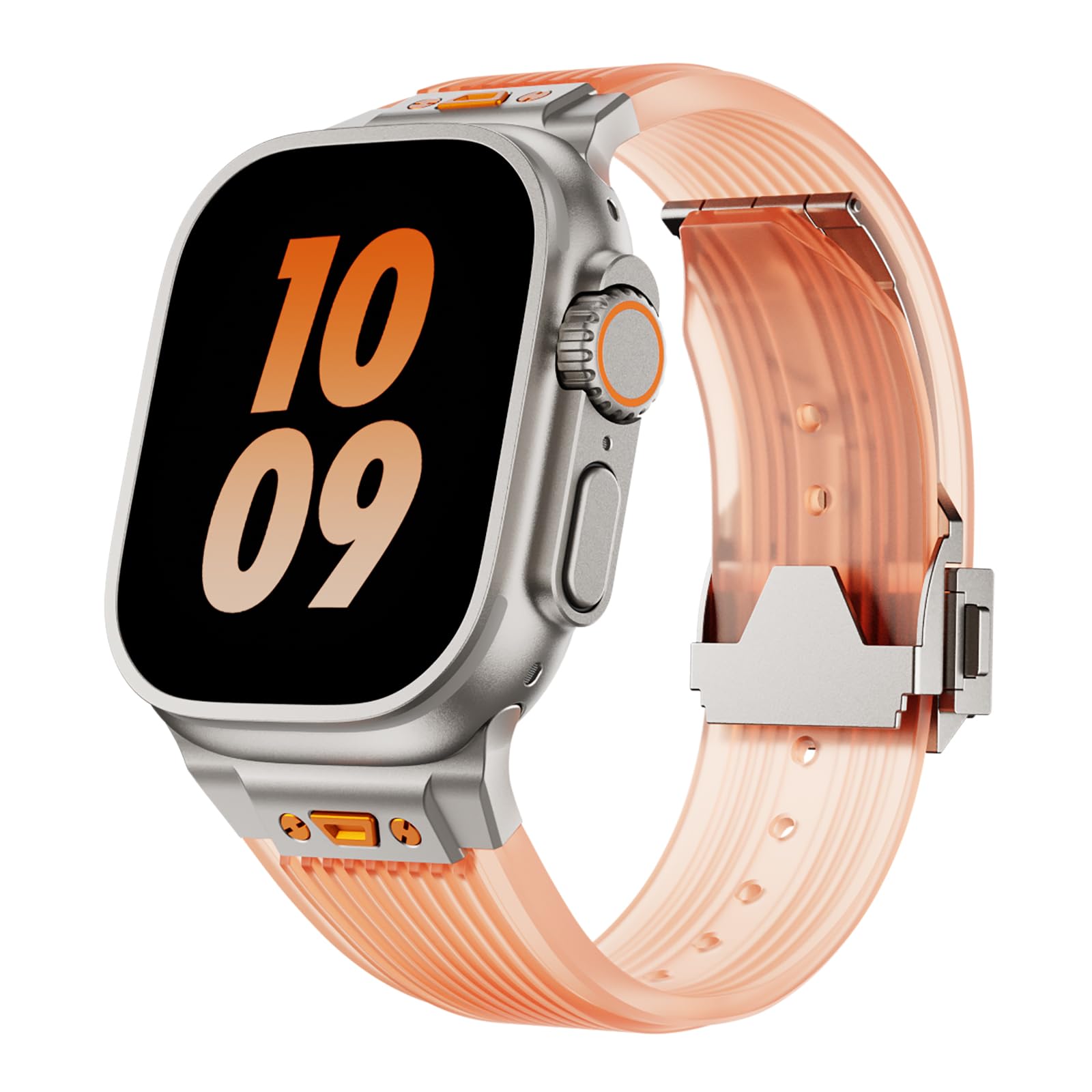 transparent orange/titanium 49mm/45mm/44mm/42mm Best apple watch bands in use, Apple watch band , Applewatchbands.us