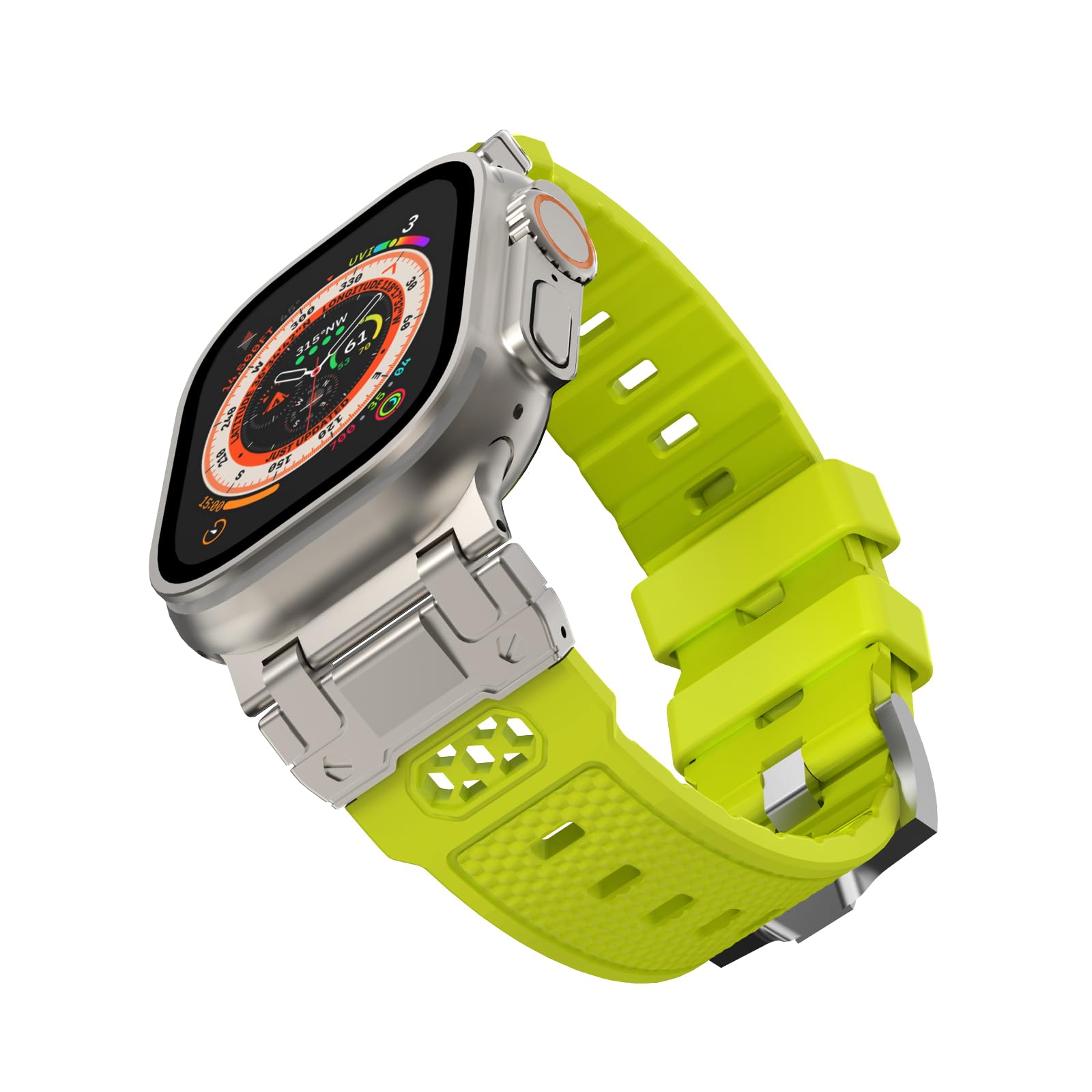 Titanium Adapter-Fluorescent Green 49mm/46mm/45mm/44mm/42mm Best apple watch bands in use, Apple watch band , Applewatchbands.us