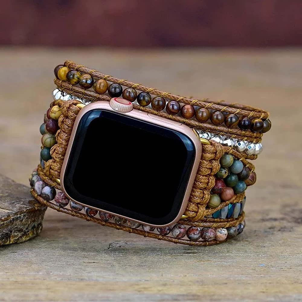 4 Pink&Gold beaded 49/46/45/42mm(Series 3/2/1) S(5.5''-6.3'') Best apple watch bands in use, Apple watch band , Applewatchbands.us