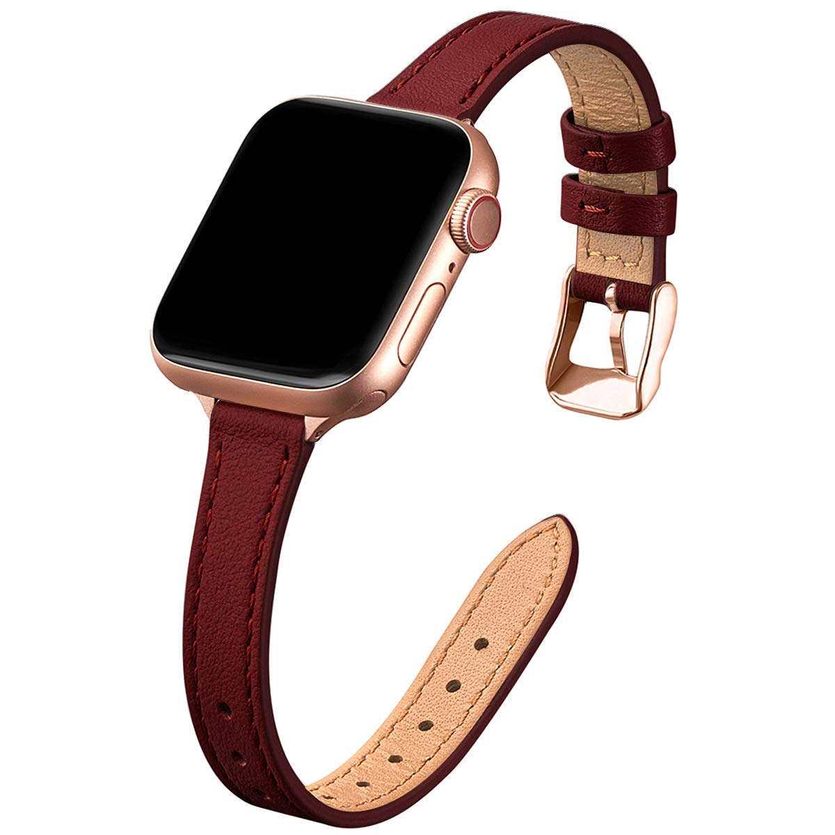 Wine Red with Rose Gold 49mm/46mm/45mm/44mm/42mm(Series 3 2 1) Best apple watch bands in use, Apple watch band , Applewatchbands.us