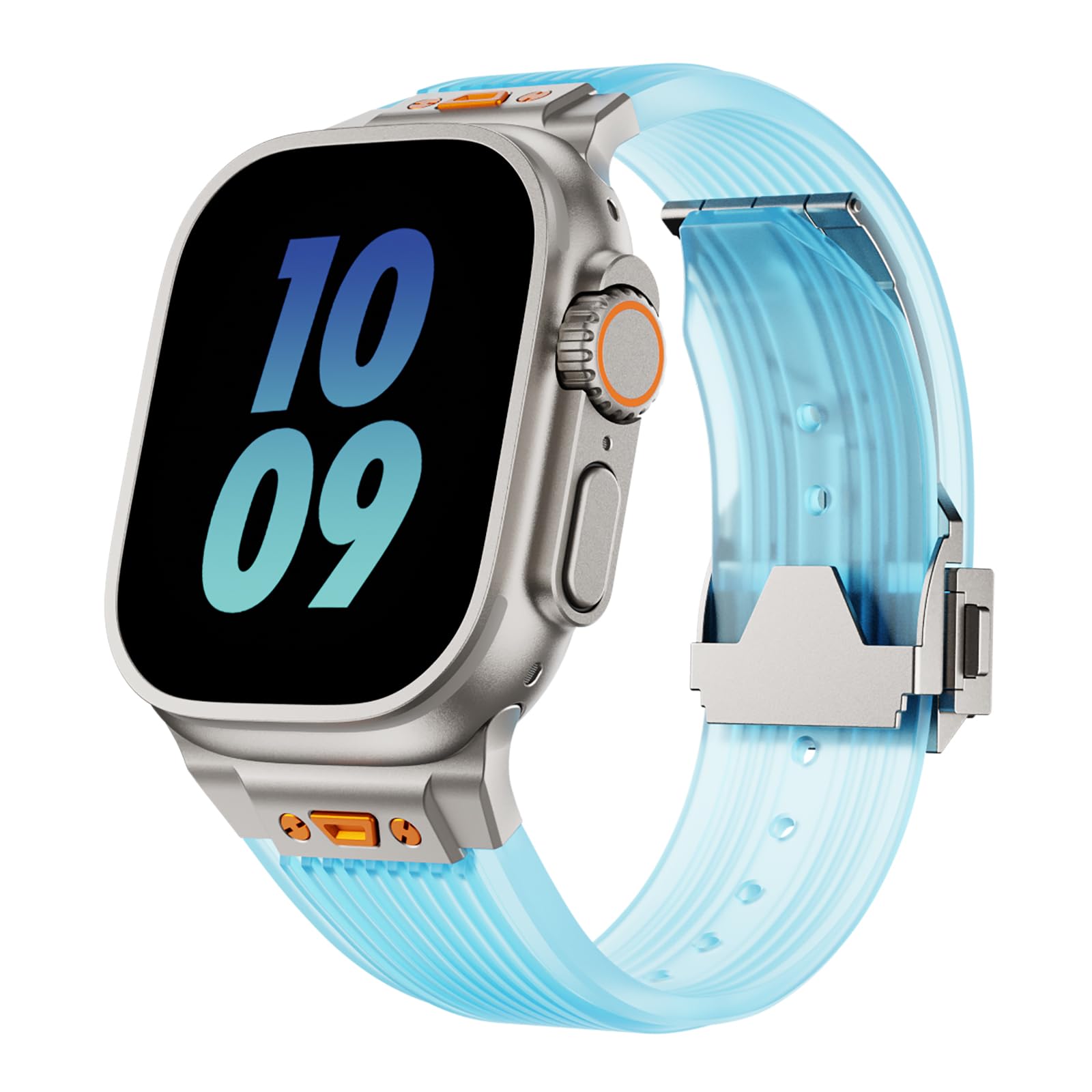 transparent blue/titanium 49mm/45mm/44mm/42mm Best apple watch bands in use, Apple watch band , Applewatchbands.us