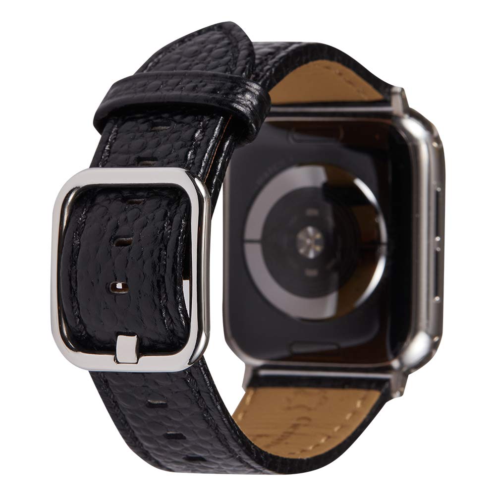 Caviar Leather - Black 49mm/45mm/44mm/42mm Best apple watch bands in use, Apple watch band , Applewatchbands.us