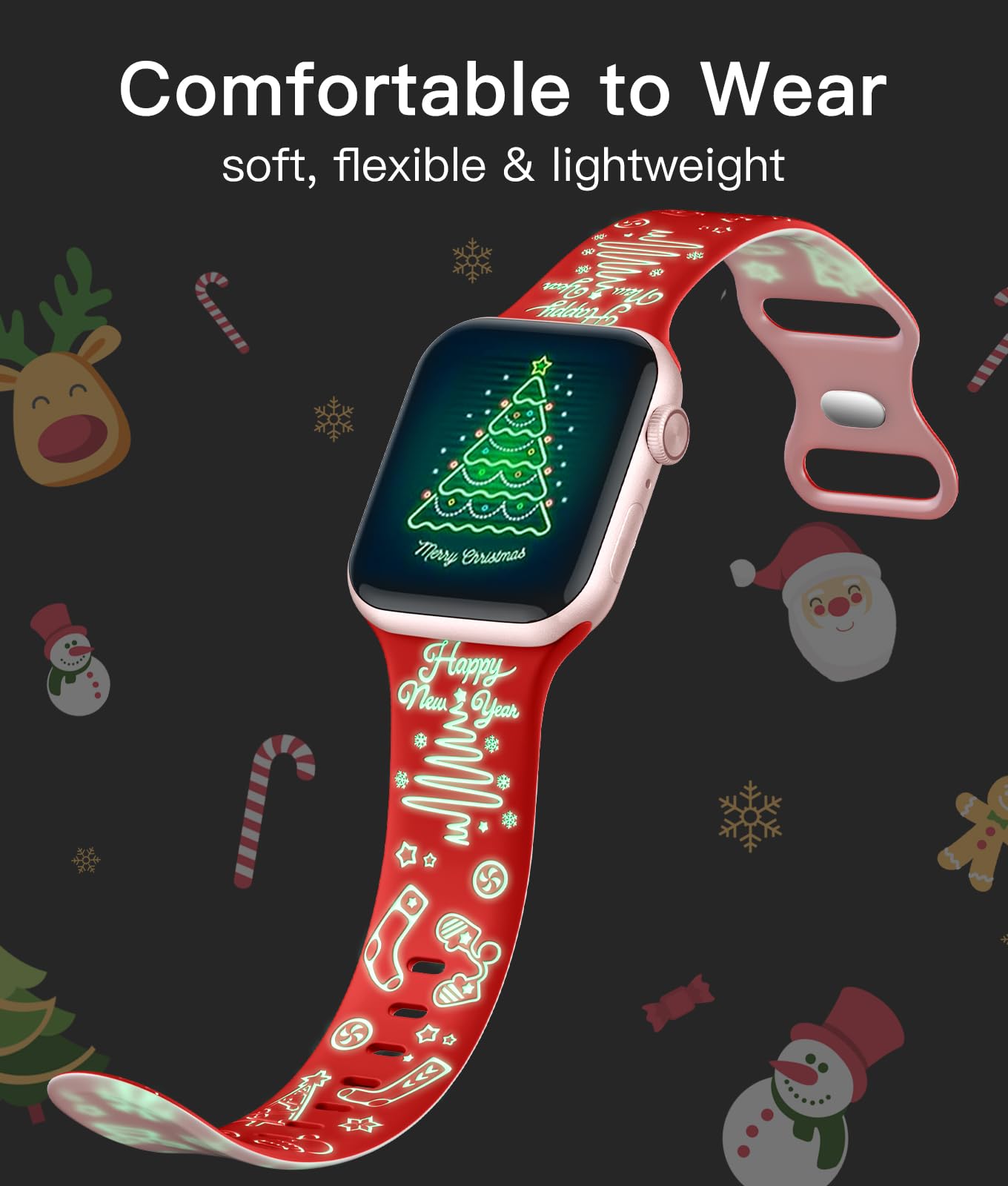 E-Night Glow Green 38mm/40mm/41mm/Series 10 42mm Best apple watch bands in use, Apple watch band , Applewatchbands.us