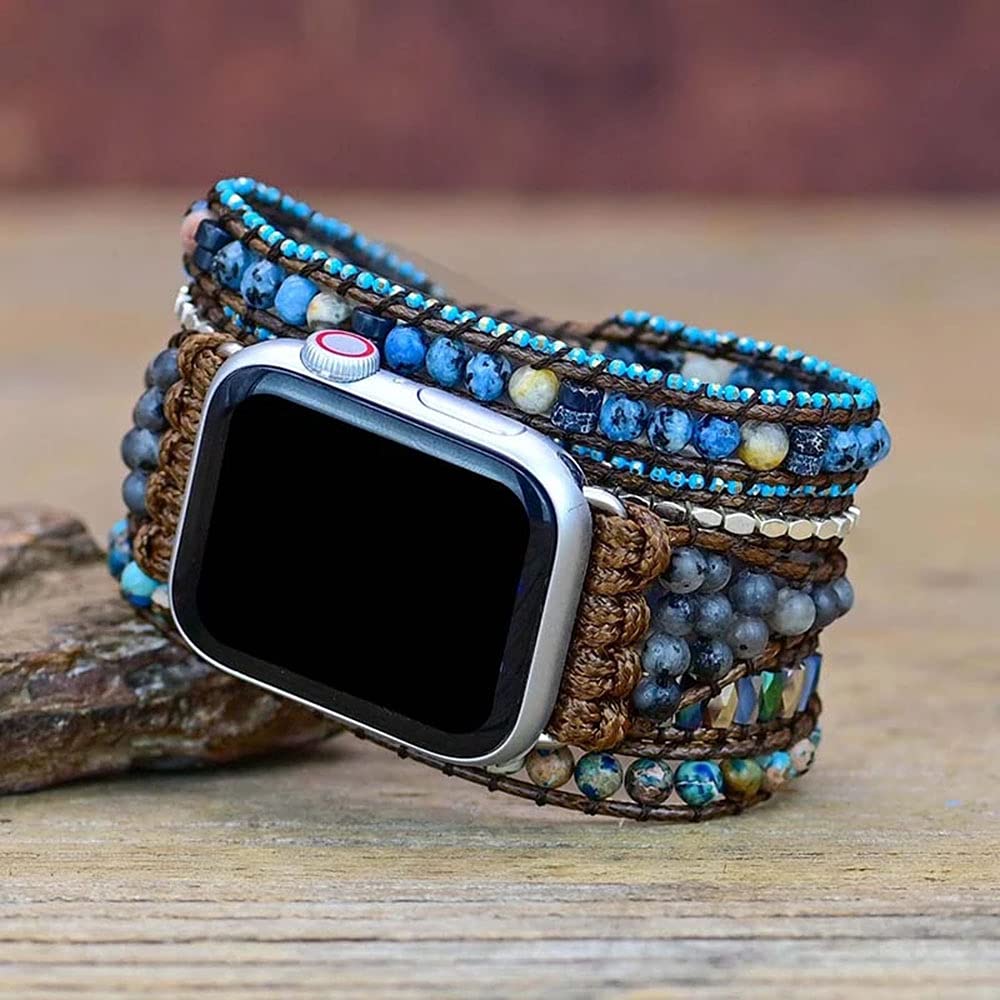 020 Black&Green stone 41/40/38/42mm(Series 10) M (6.3''-7.2'') Best apple watch bands in use, Apple watch band , Applewatchbands.us