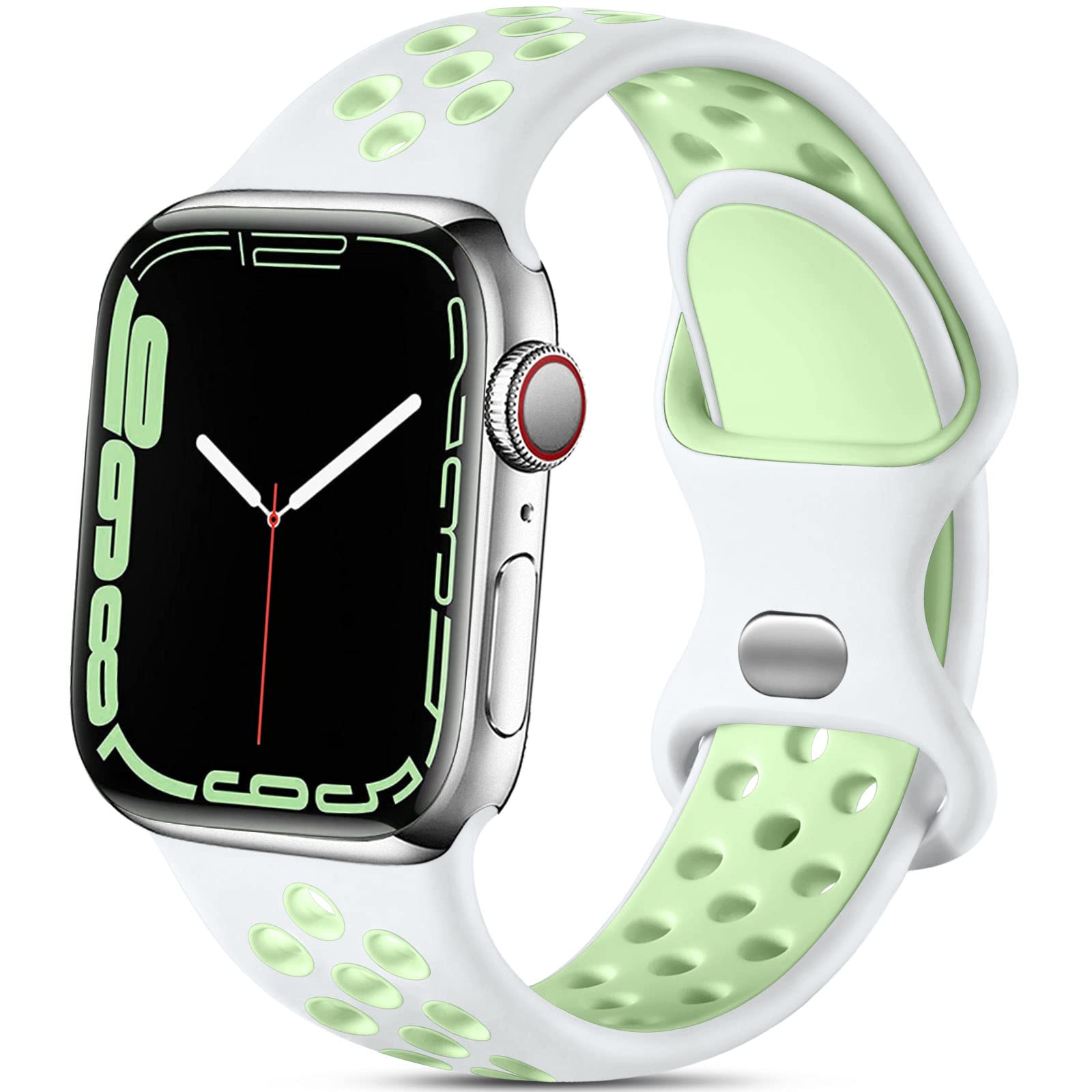 White/Green 38mm/40mm/41mm/(42mm-Series 10) M/L Best apple watch bands in use, Apple watch band , Applewatchbands.us