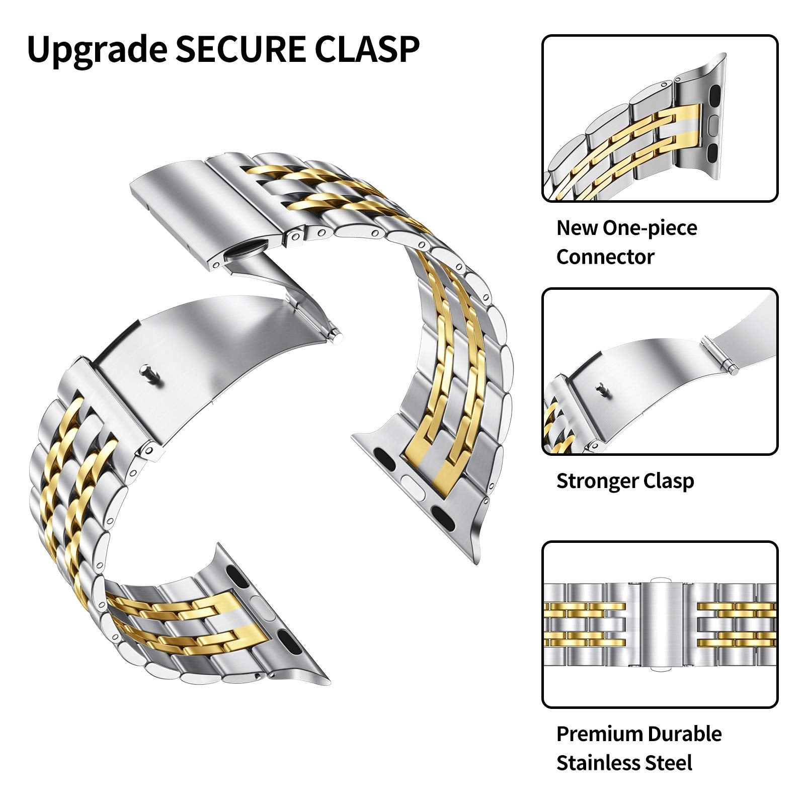 Silver/Gold 41 mm (Series 9/8/7) Best apple watch bands in use, Apple watch band , Applewatchbands.us