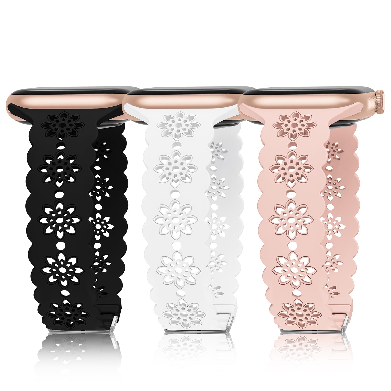 Black+White+Pink 44/45/46/49/42mm(Series 3 2 1) Best apple watch bands in use, Apple watch band , Applewatchbands.us