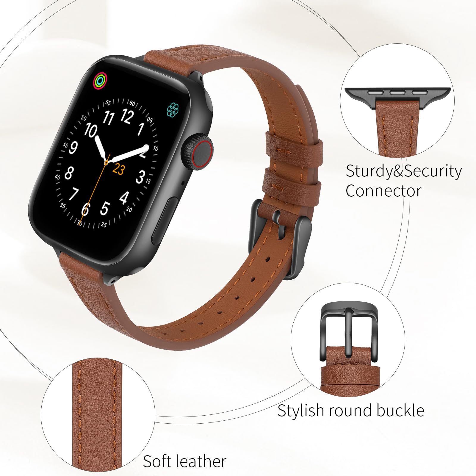 Brown/Brown for Rose Gold 44mm/45mm/46mm/49mm/42mm(Series 3 2 1) Best apple watch bands in use, Apple watch band , Applewatchbands.us