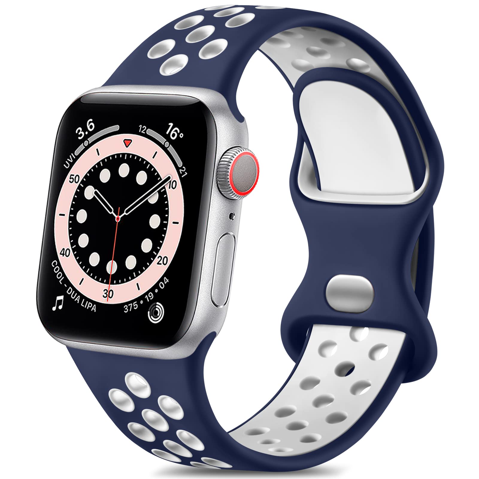 Midnightblue/White 38mm/40mm/41mm/(42mm-Series 10) M/L Best apple watch bands in use, Apple watch band , Applewatchbands.us