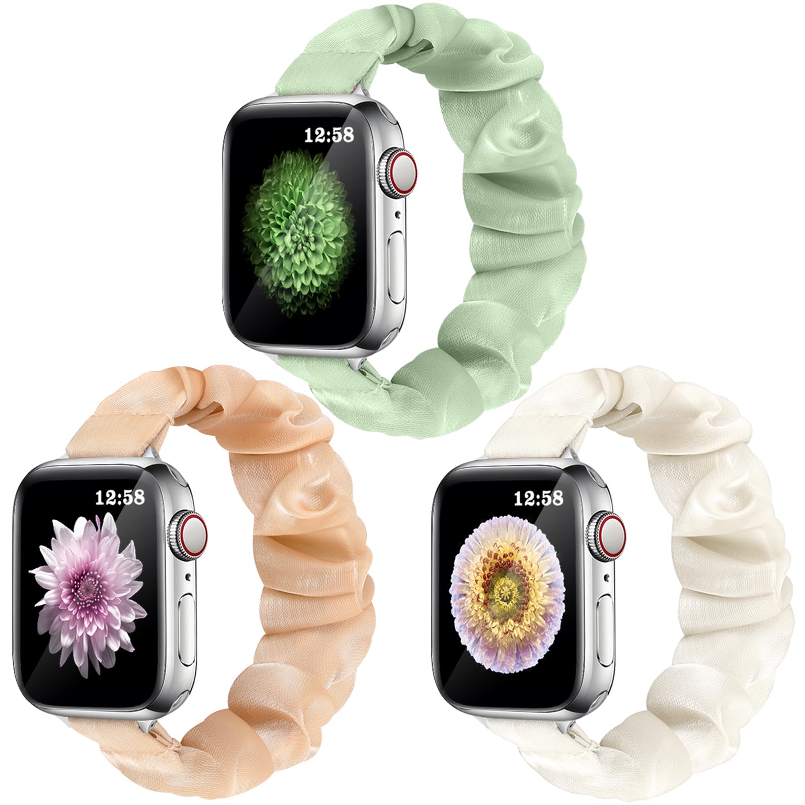 A-Starlight+Sand Pink+Green 38mm/40mm/41mm-M/L Best apple watch bands in use, Apple watch band , Applewatchbands.us