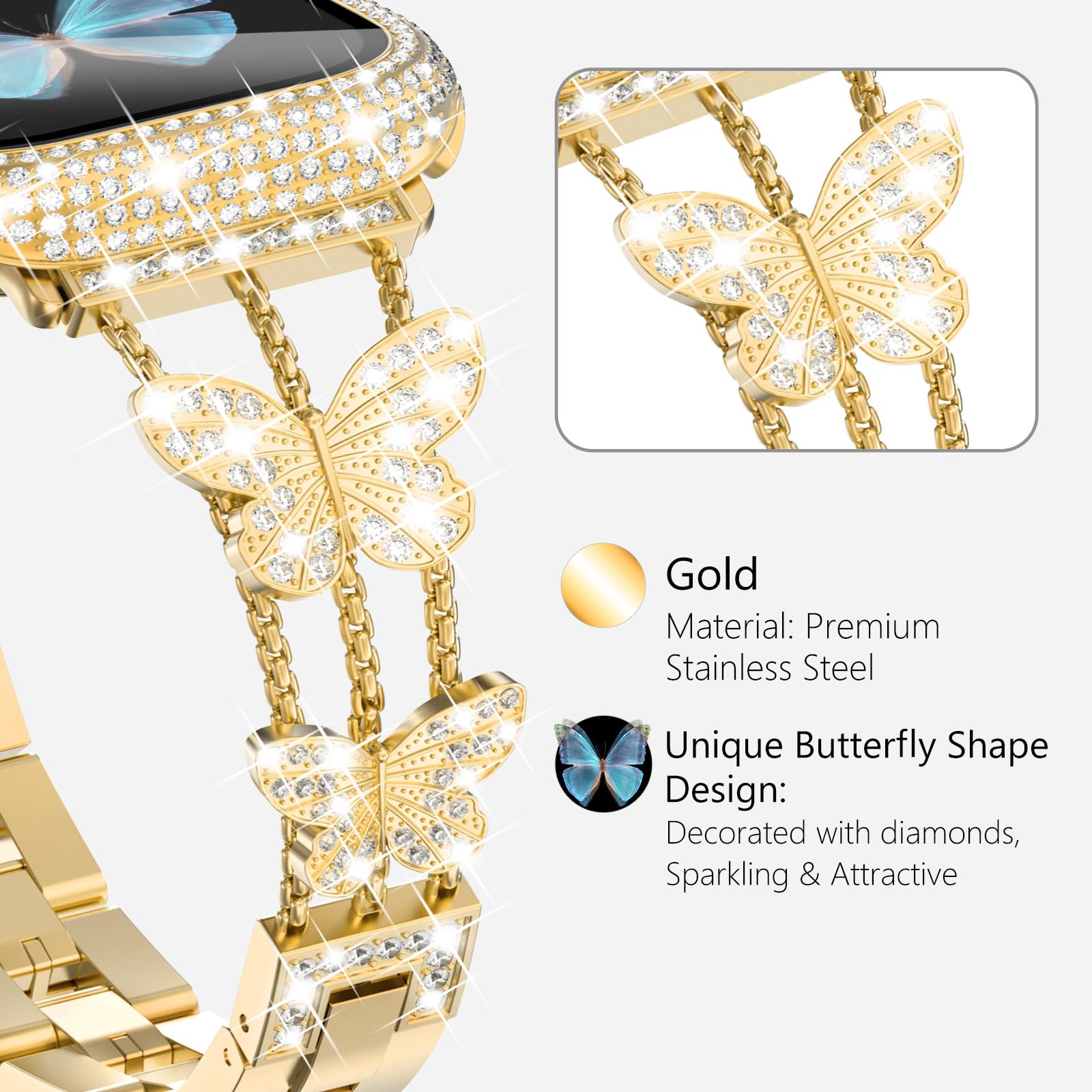 Butterfly-Silver 41mm Best apple watch bands in use, Apple watch band , Applewatchbands.us