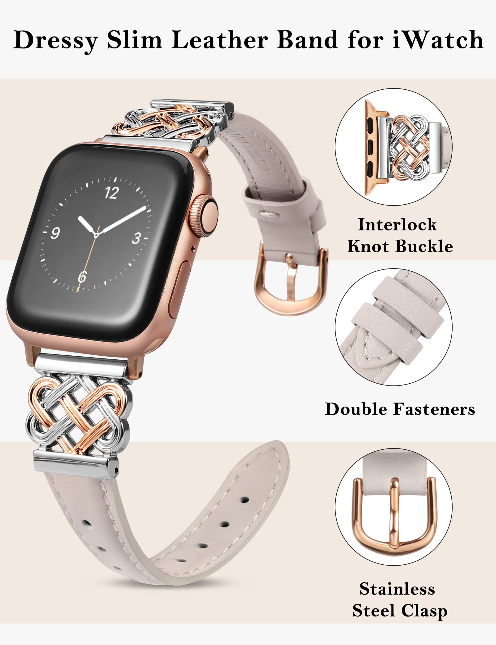 Starlight/Rose Gold&Silver 38/40/41/42mm(Series 10) Best apple watch bands in use, Apple watch band , Applewatchbands.us