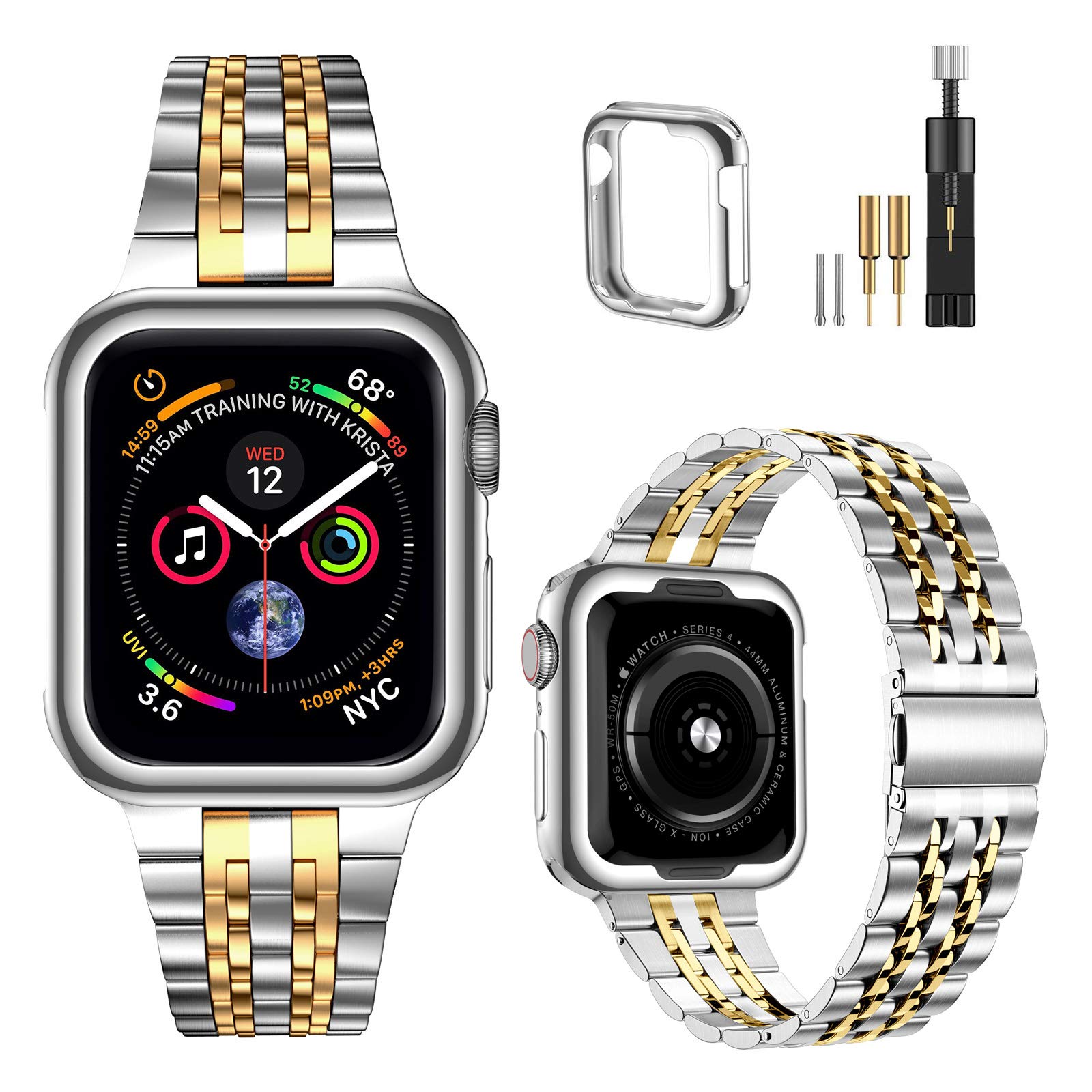 Silver/Gold 45 mm (Series 9/8/7) Best apple watch bands in use, Apple watch band , Applewatchbands.us