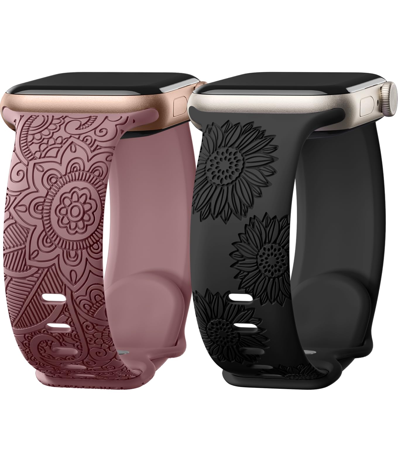 A-Rose Pink+Black 44mm/45mm/46mm/49mm/Series 3 2 1 42mm Best apple watch bands in use, Apple watch band , Applewatchbands.us