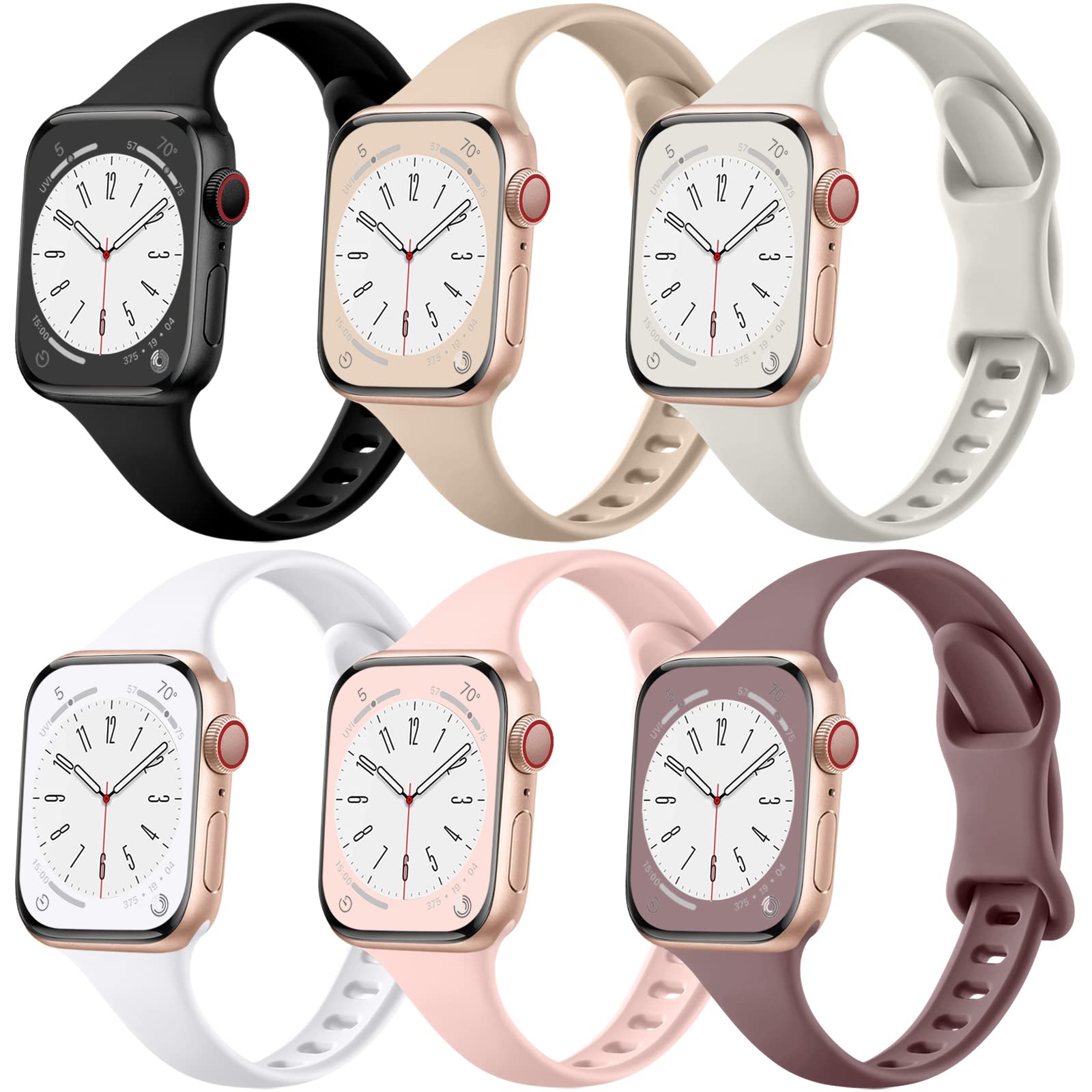 Black/ Nude/ Starlight/ White/ Sand Pink/ Smoke Violet 38mm/40mm/41mm/(42mm-Series 10) Best apple watch bands in use, Apple watch band , Applewatchbands.us