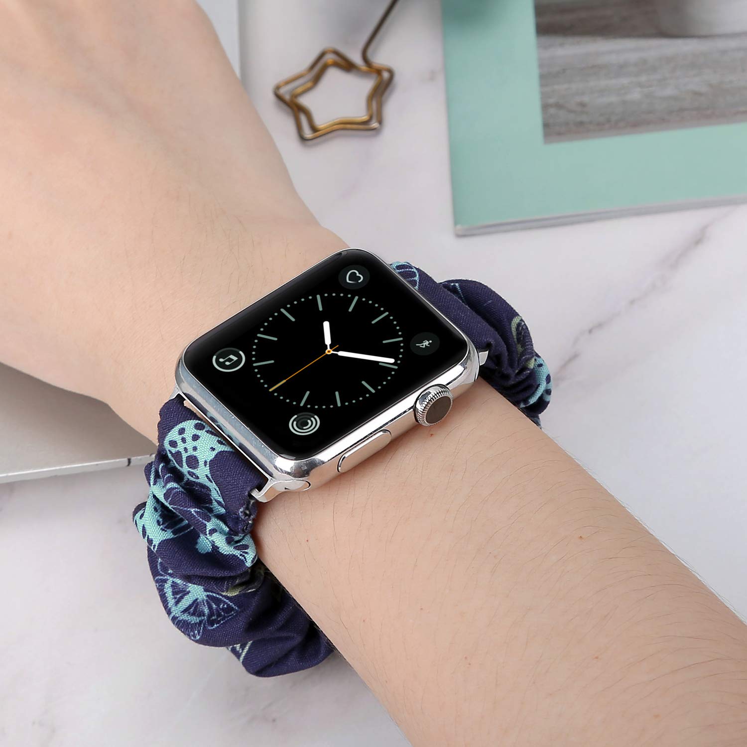 2PC-Leopard + Purple Floral 42mm/44mm/45mm-S/M Best apple watch bands in use, Apple watch band , Applewatchbands.us