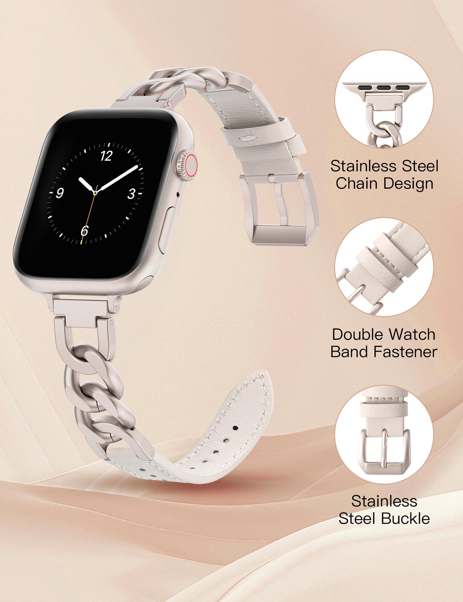 Black/Silver Chain 38/40/41/42mm(Series 10) Best apple watch bands in use, Apple watch band , Applewatchbands.us