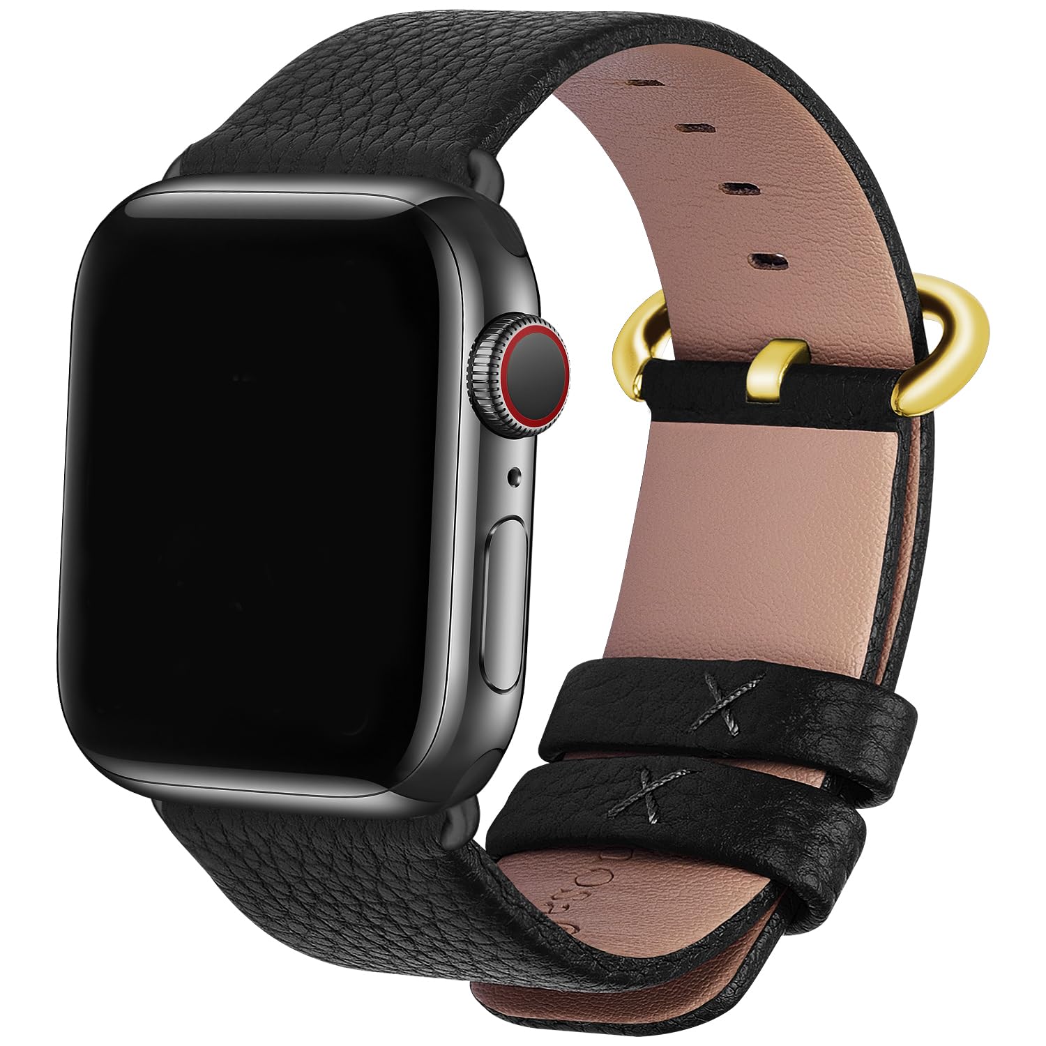 Black, golden buckle, black adapter 49mm/46mm/45mm/44mm/42mm(Series 3 2 1) Best apple watch bands in use, Apple watch band , Applewatchbands.us