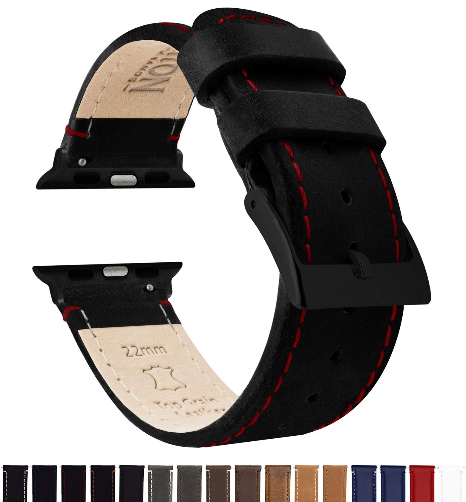 Saddle Brown Leather & Stitching (Black Hardware) Large Apple Watch (42mm/44mm/45mm/49mm) Best apple watch bands in use, Apple watch band , Applewatchbands.us