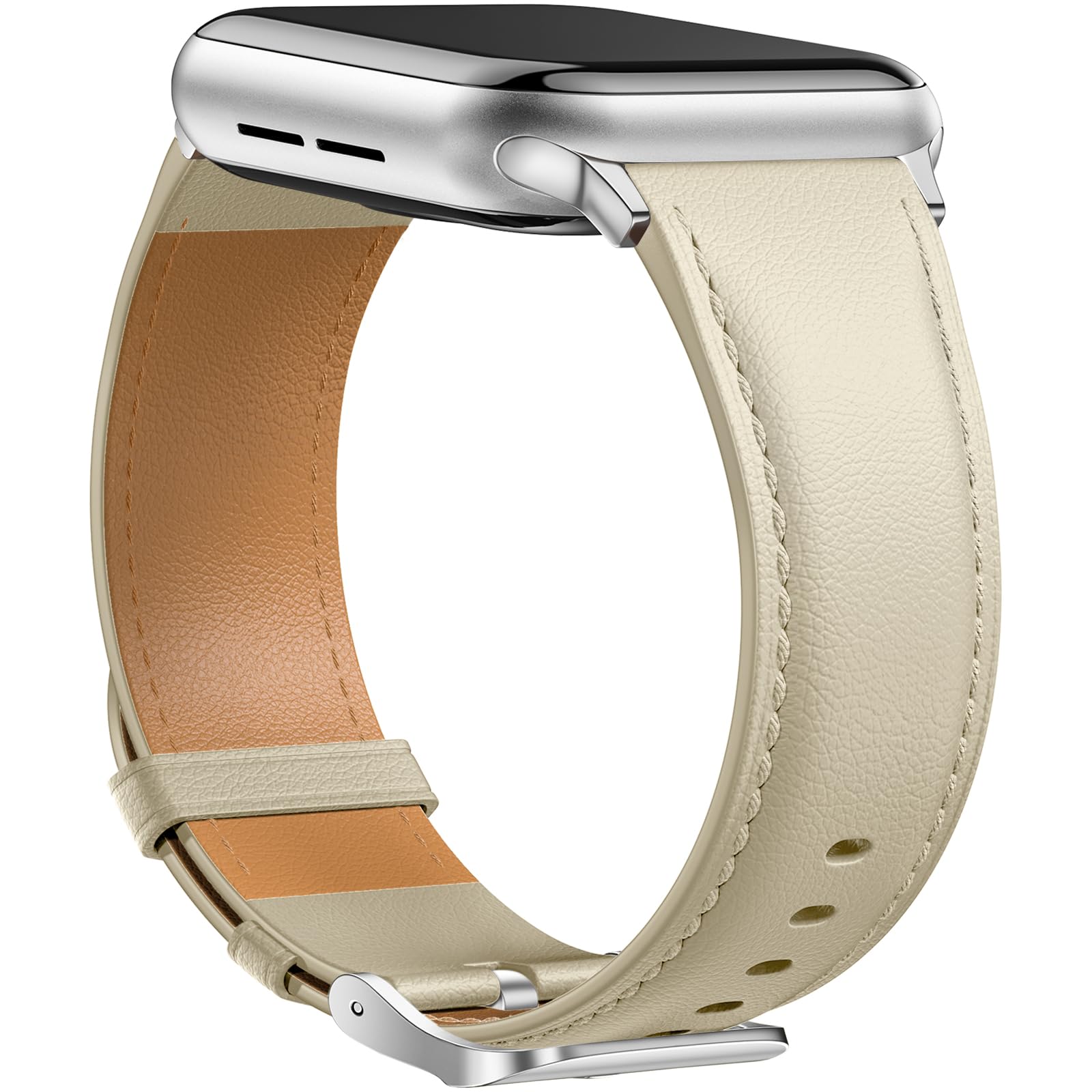 Beige with Silver 44mm/45mm/46mm/49mm/42mm(Series 3 2 1) Best apple watch bands in use, Apple watch band , Applewatchbands.us