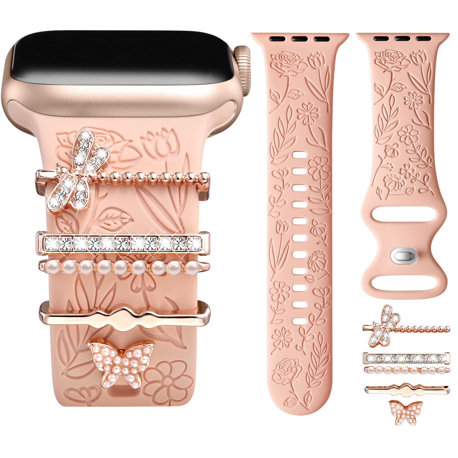 Pink Band/RoseGold Butterfly 44mm/45mm/46mm/49mm/42mm(Series 3) Best apple watch bands in use, Apple watch band , Applewatchbands.us