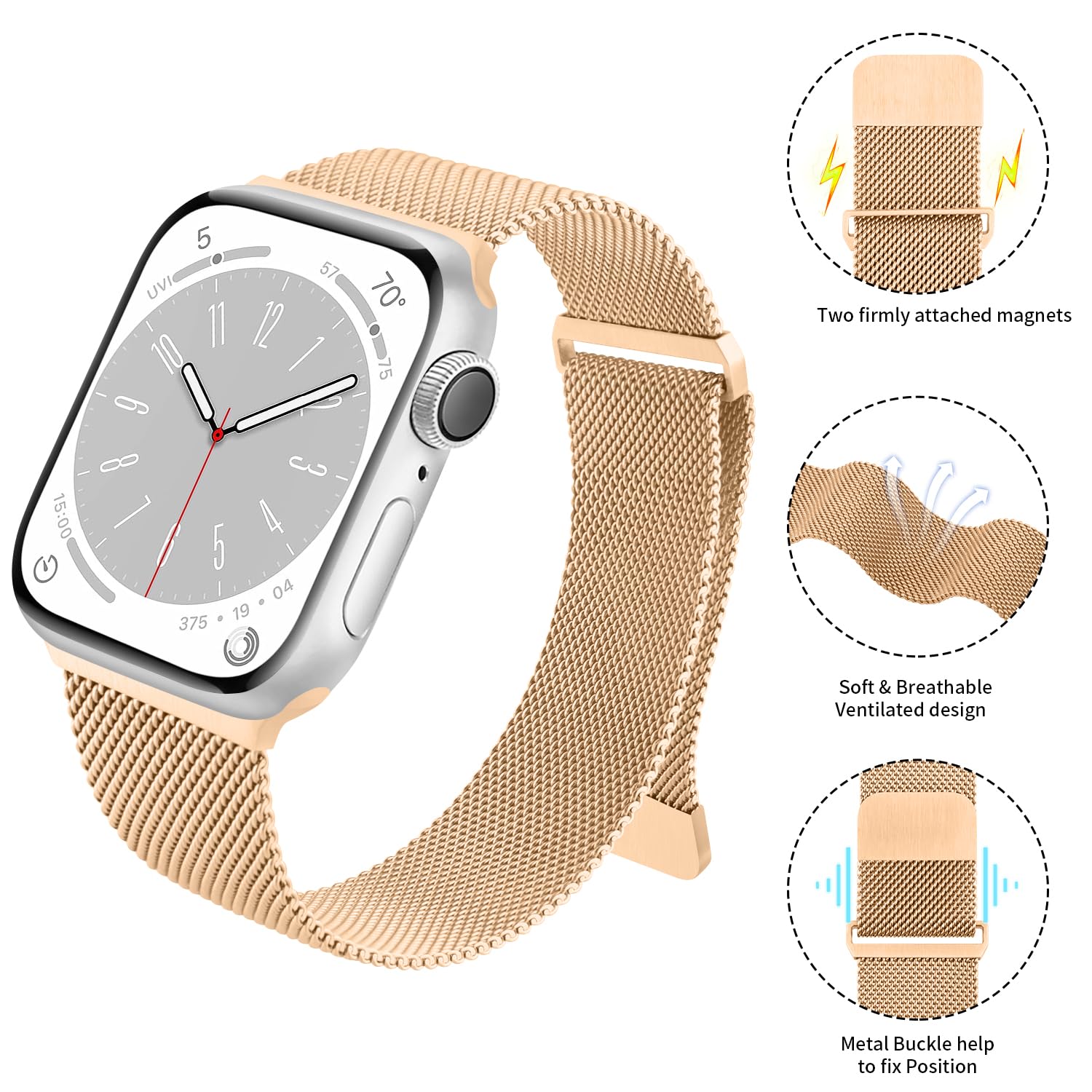 Rose Gold 38mm/40mm/41mm Best apple watch bands in use, Apple watch band , Applewatchbands.us