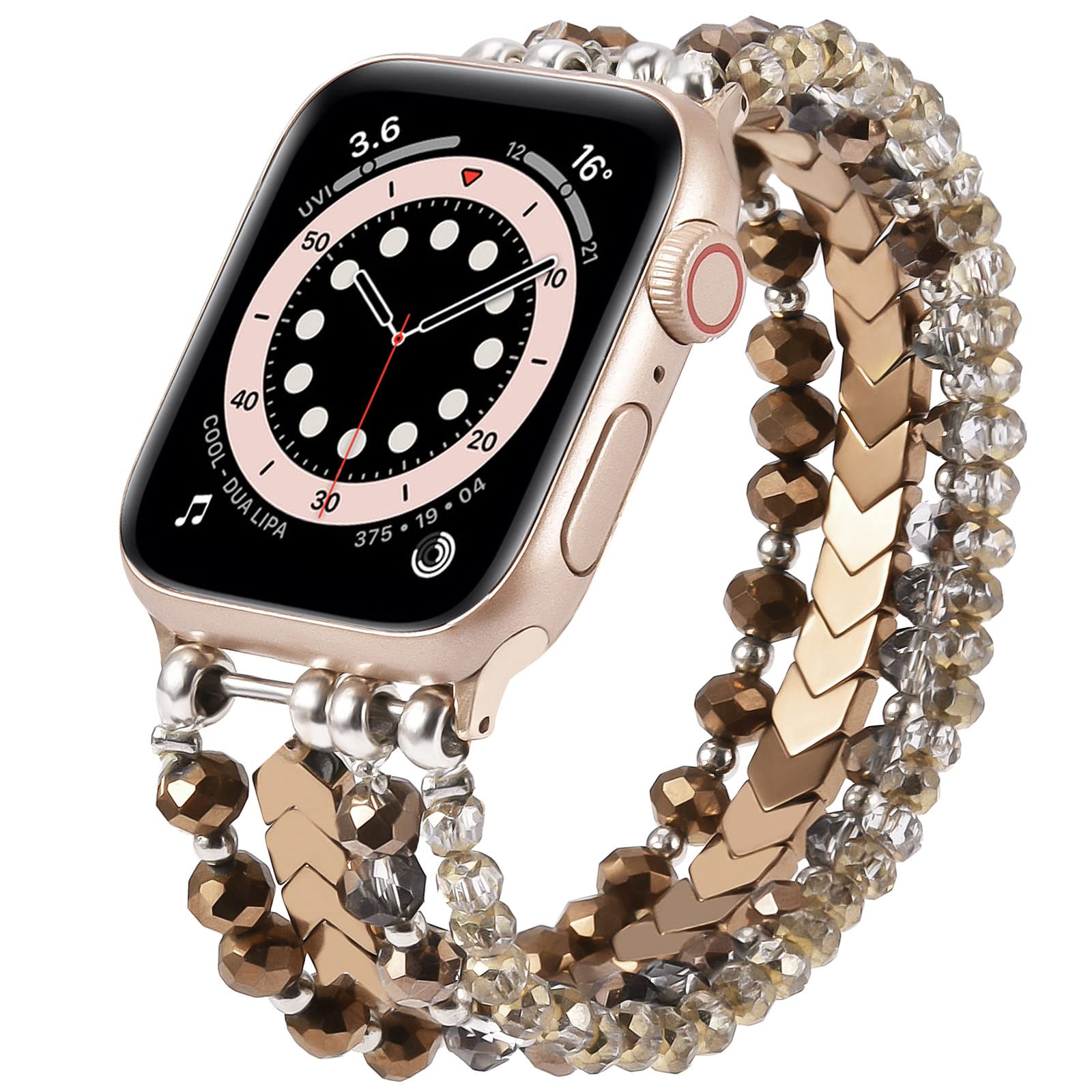 Rose Gold-Crystal 42mm/44mm/45mm/49mm/46mm(series 10)-(6"-6.9"） Best apple watch bands in use, Apple watch band , Applewatchbands.us