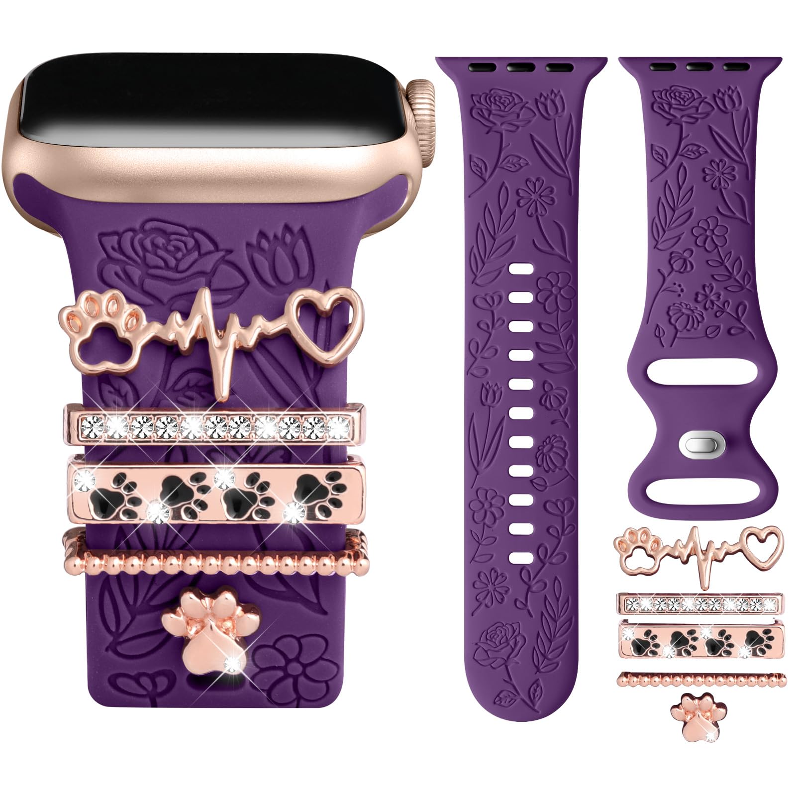 Purple Band/RoseGold Dog 44mm/45mm/46mm/49mm/42mm(Series 3) Best apple watch bands in use, Apple watch band , Applewatchbands.us