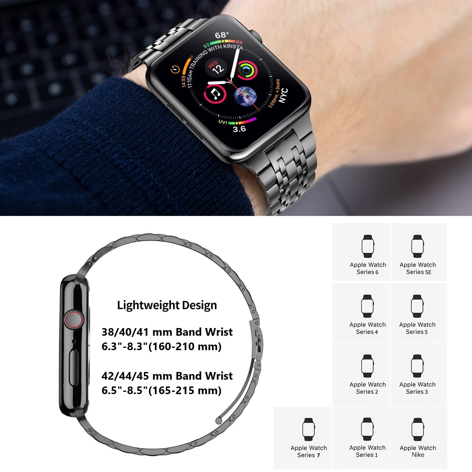 Silver/Rose gold 45 mm (Series 9/8/7) Best apple watch bands in use, Apple watch band , Applewatchbands.us