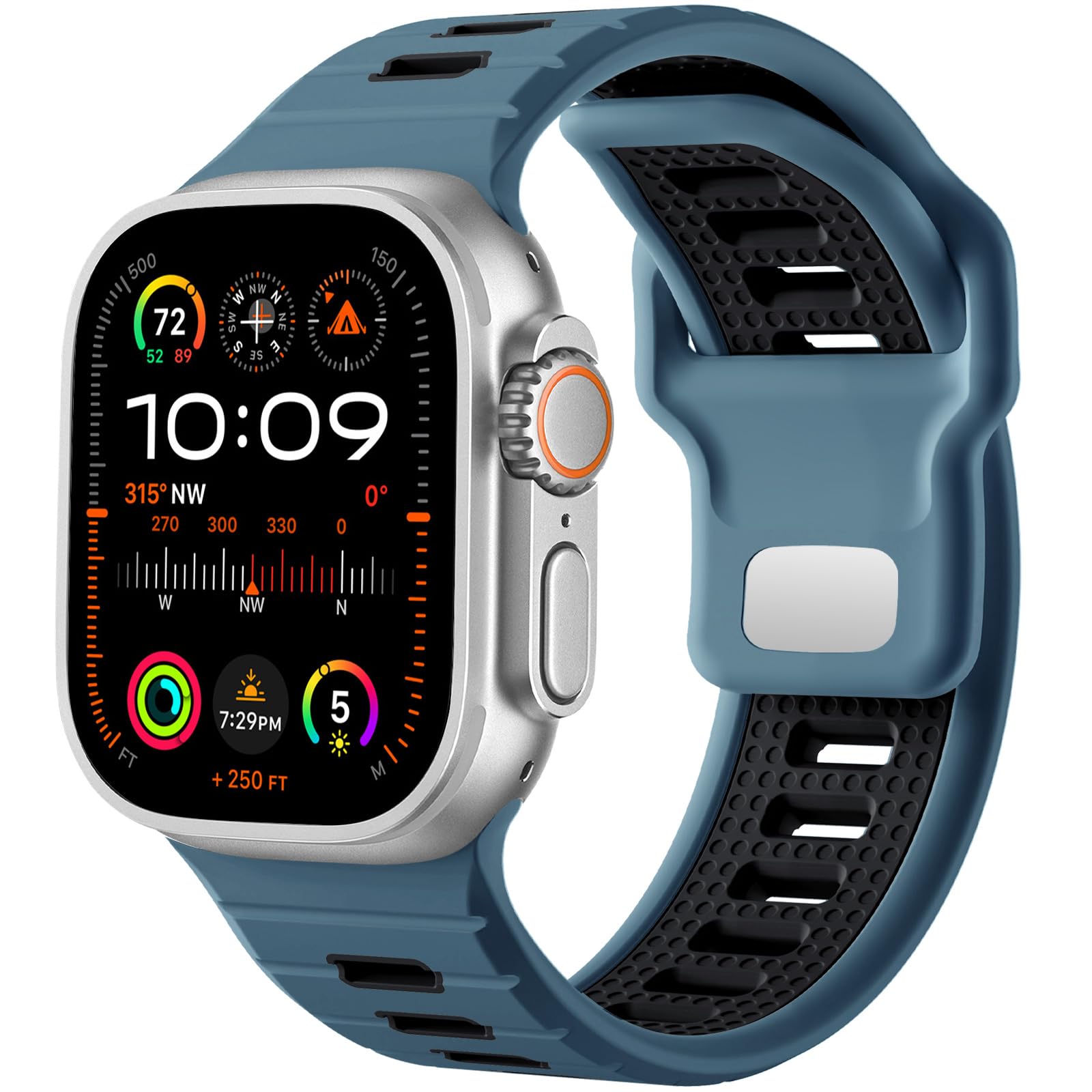 Slate-Blue/Black 49mm/46mm/45mm/44mm/(42mm-Series 3 2 1) Best apple watch bands in use, Apple watch band , Applewatchbands.us