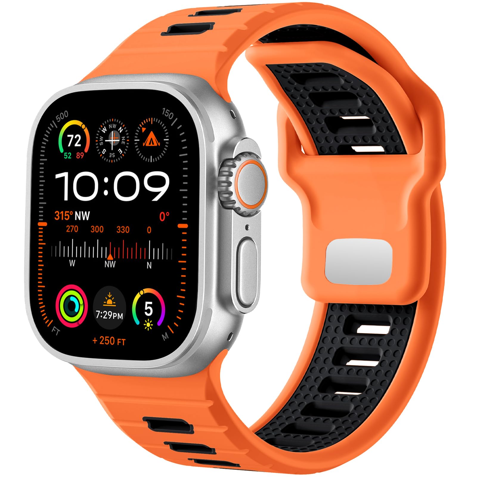 Orange/Black 49mm/46mm/45mm/44mm/(42mm-Series 3 2 1) Best apple watch bands in use, Apple watch band , Applewatchbands.us