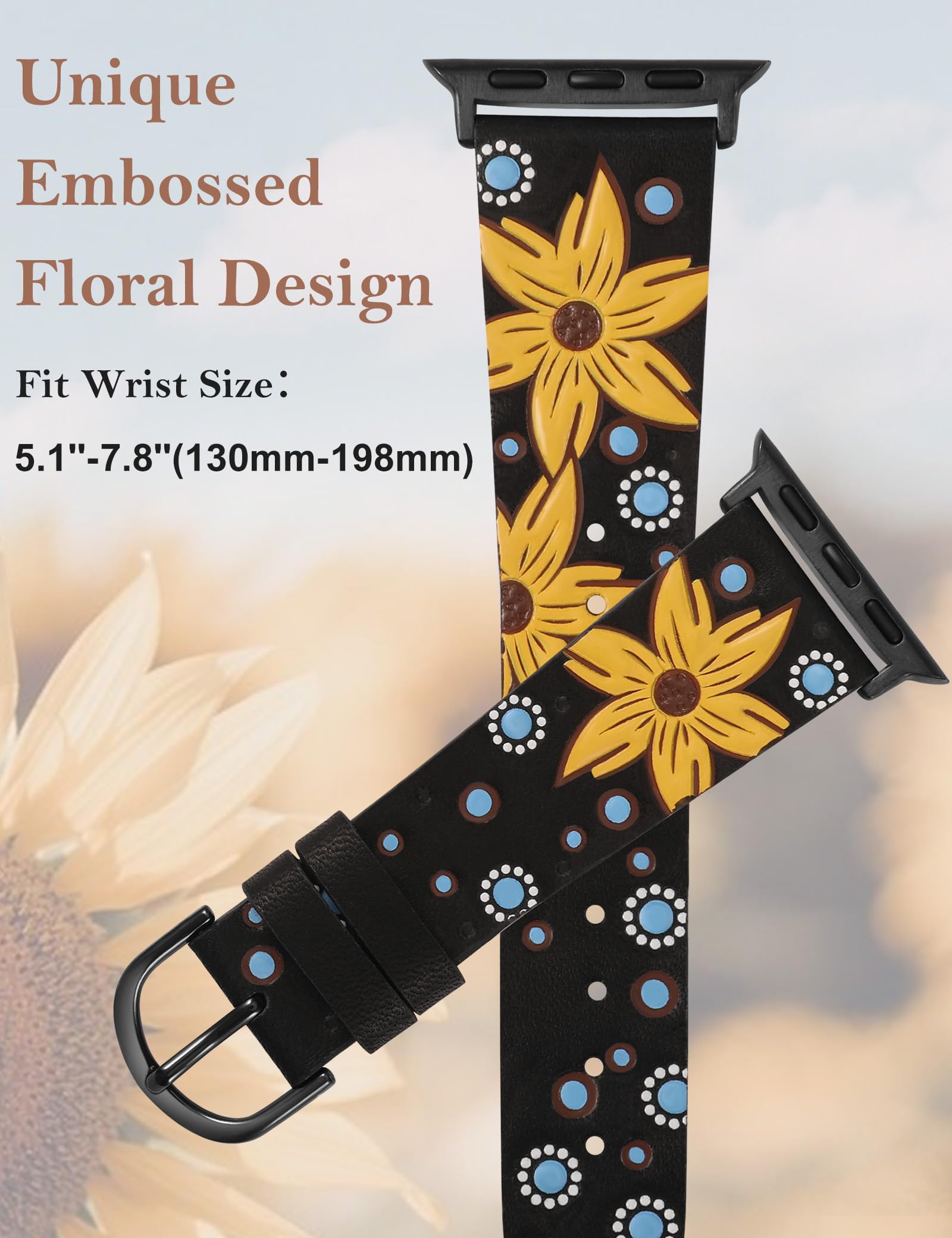 Starlight Band / Brown Floral 38/40/41/42mm(Series 10) Best apple watch bands in use, Apple watch band , Applewatchbands.us