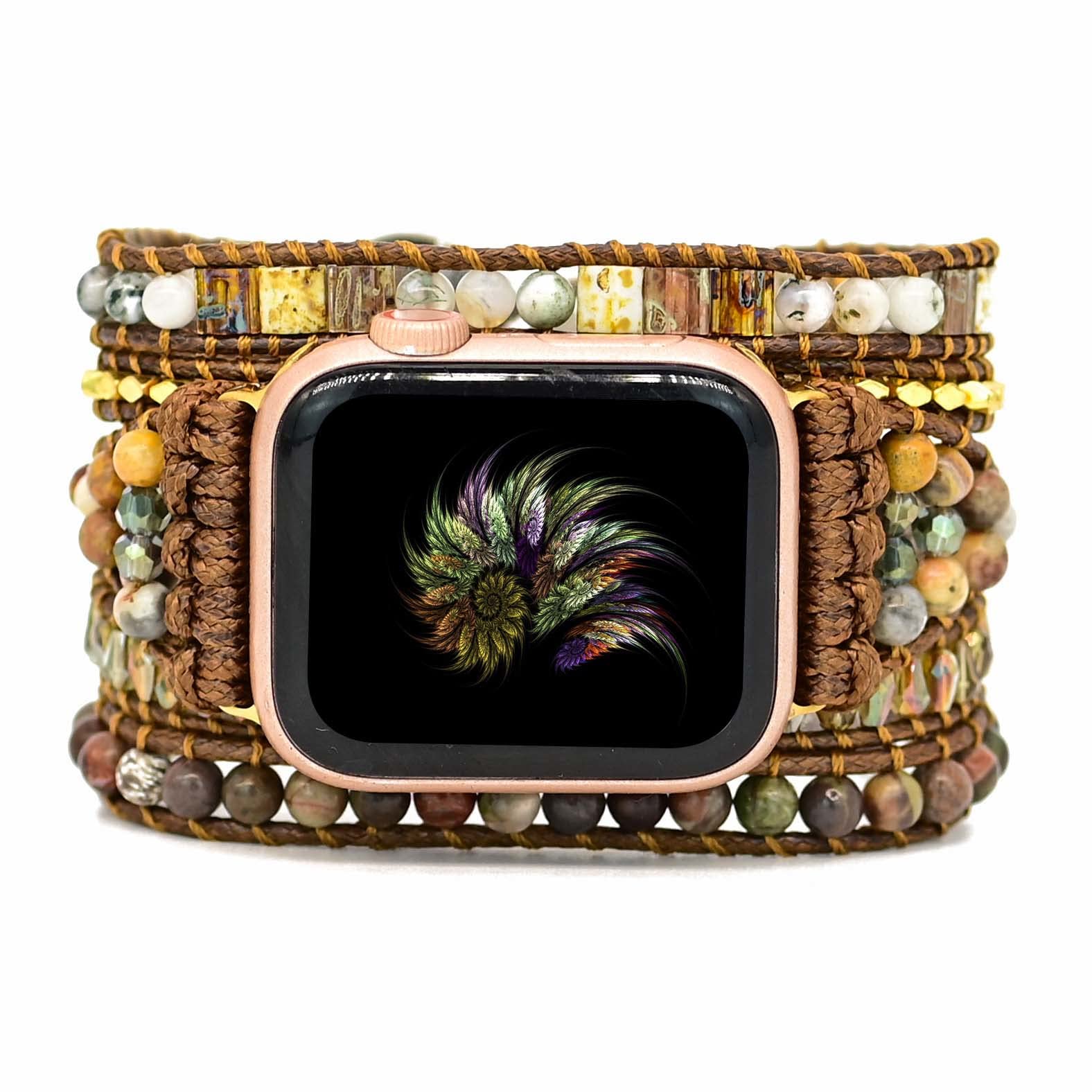 020 Black&Green stone 41/40/38/42mm(Series 10) S (5.5''-6.3'') Best apple watch bands in use, Apple watch band , Applewatchbands.us