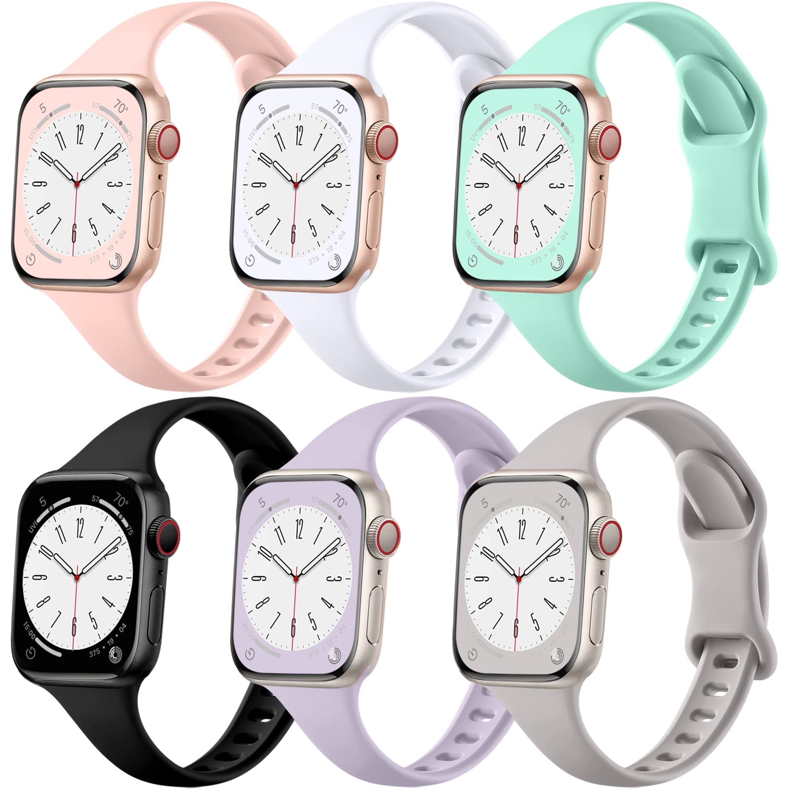 Black/ Nude/ Starlight/ White/ Sand Pink/ Smoke Violet 44mm/45mm/46mm/49mm/(42mm-Series 3 2 1) Best apple watch bands in use, Apple watch band , Applewatchbands.us