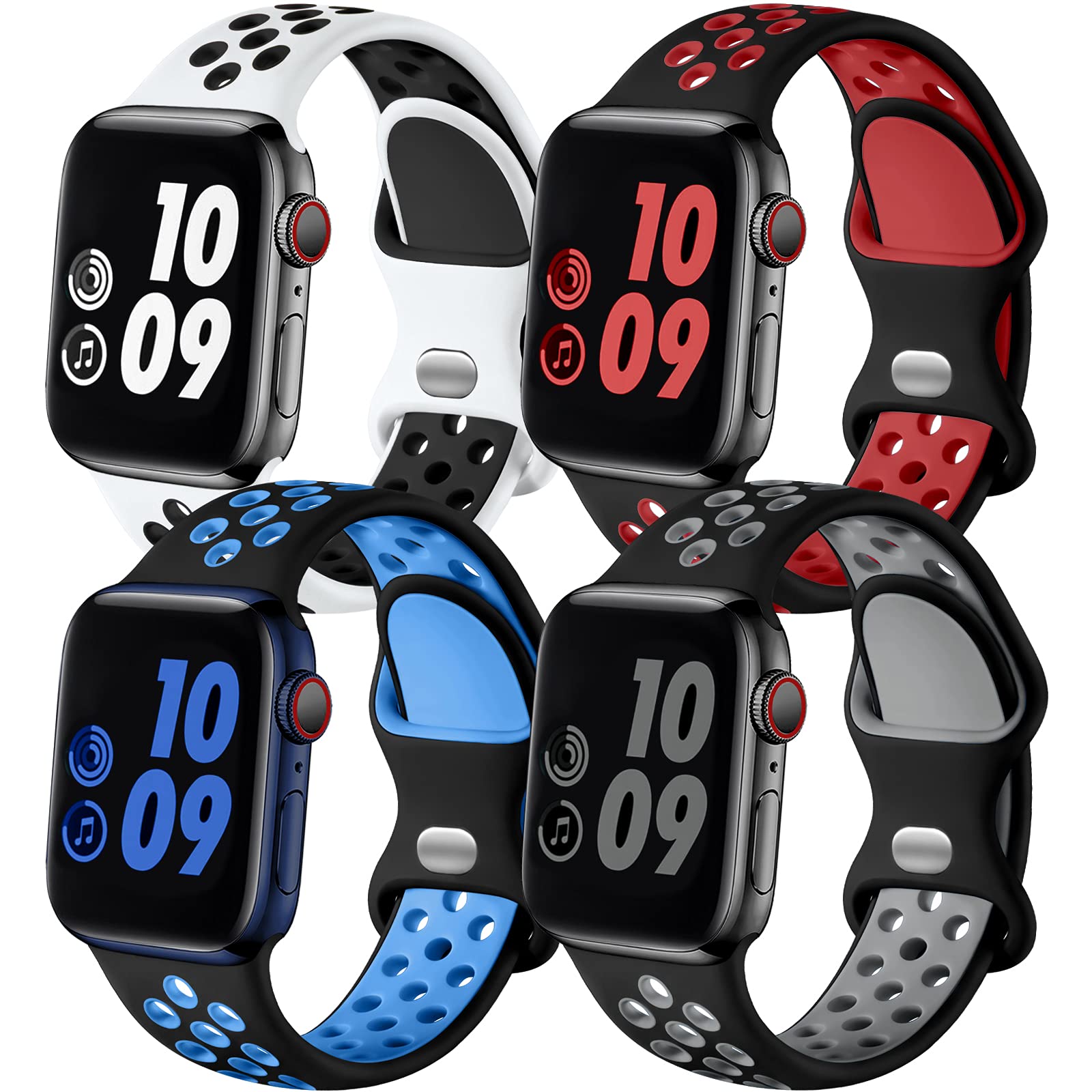 Colorful-BlueWhite/WhiteBlack/BlackGray/RedBlack 44mm/45mm/46mm/49mm/42mm(Series 3) M/L Best apple watch bands in use, Apple watch band , Applewatchbands.us