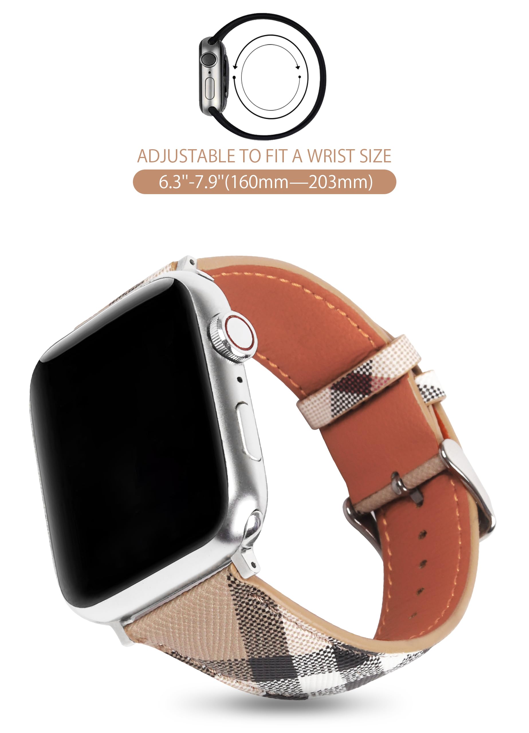 Slim-Begei Plaid 42mm/44mm/45mm Best apple watch bands in use, Apple watch band , Applewatchbands.us