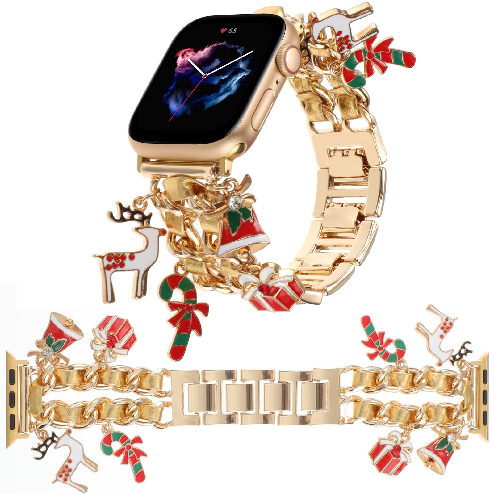 Leopard Smile Gold 44/45/46/49/42MM(Series3 2 1) Best apple watch bands in use, Apple watch band , Applewatchbands.us