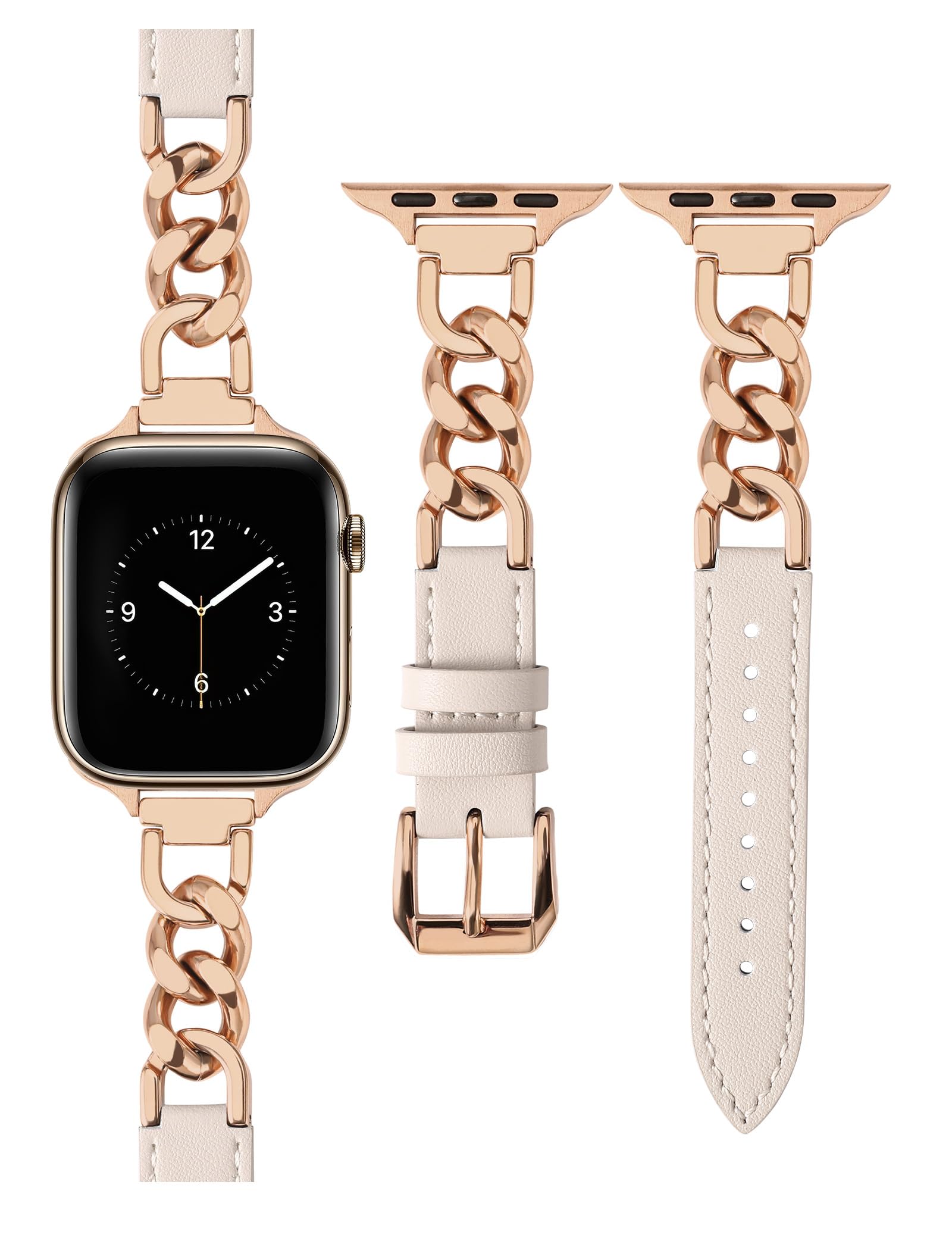 Starlight/Rose Gold Chain 49/46/45/44/42mm(Series 3) Best apple watch bands in use, Apple watch band , Applewatchbands.us