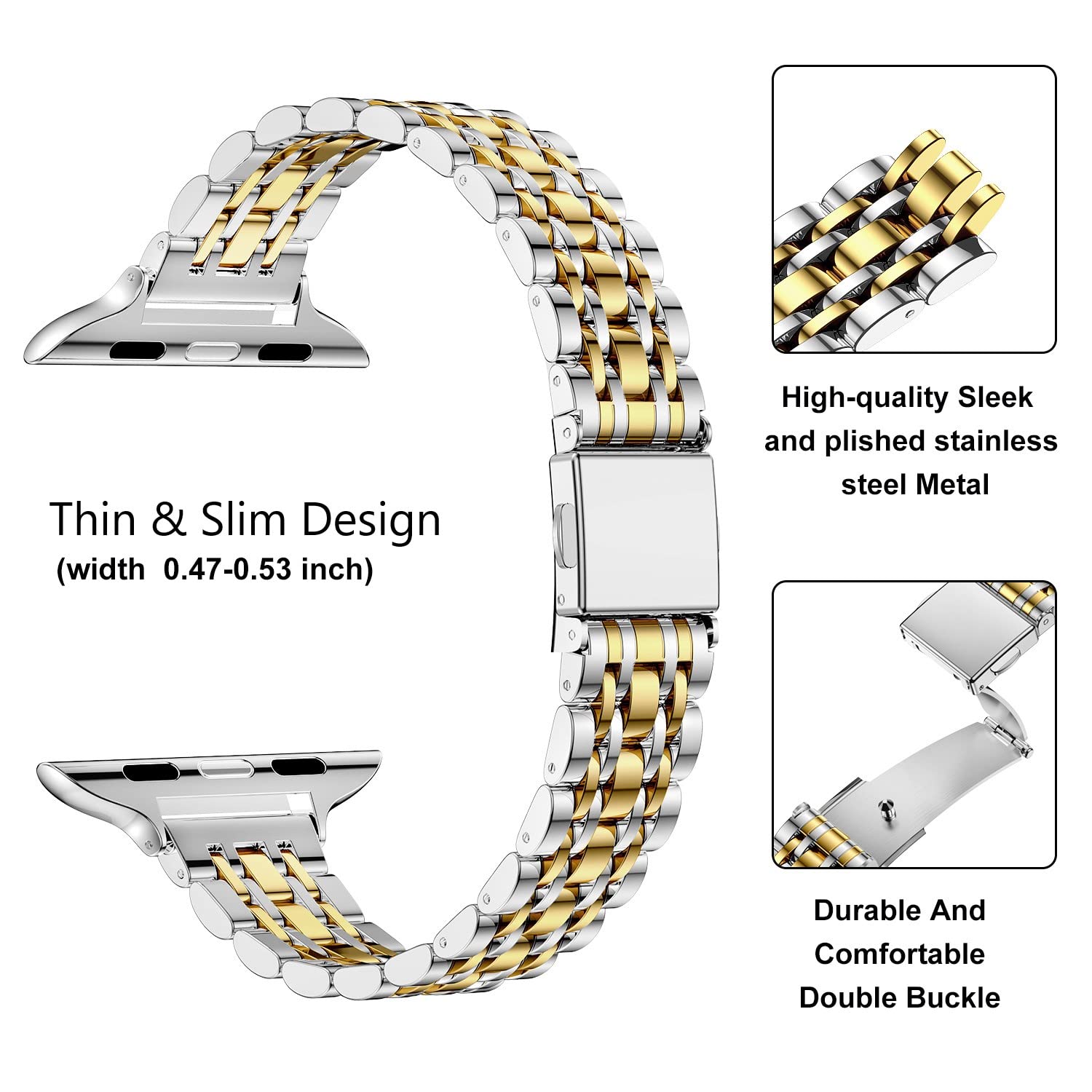 Silver/Gold 49mm 45mm 44mm 42mm Best apple watch bands in use, Apple watch band , Applewatchbands.us