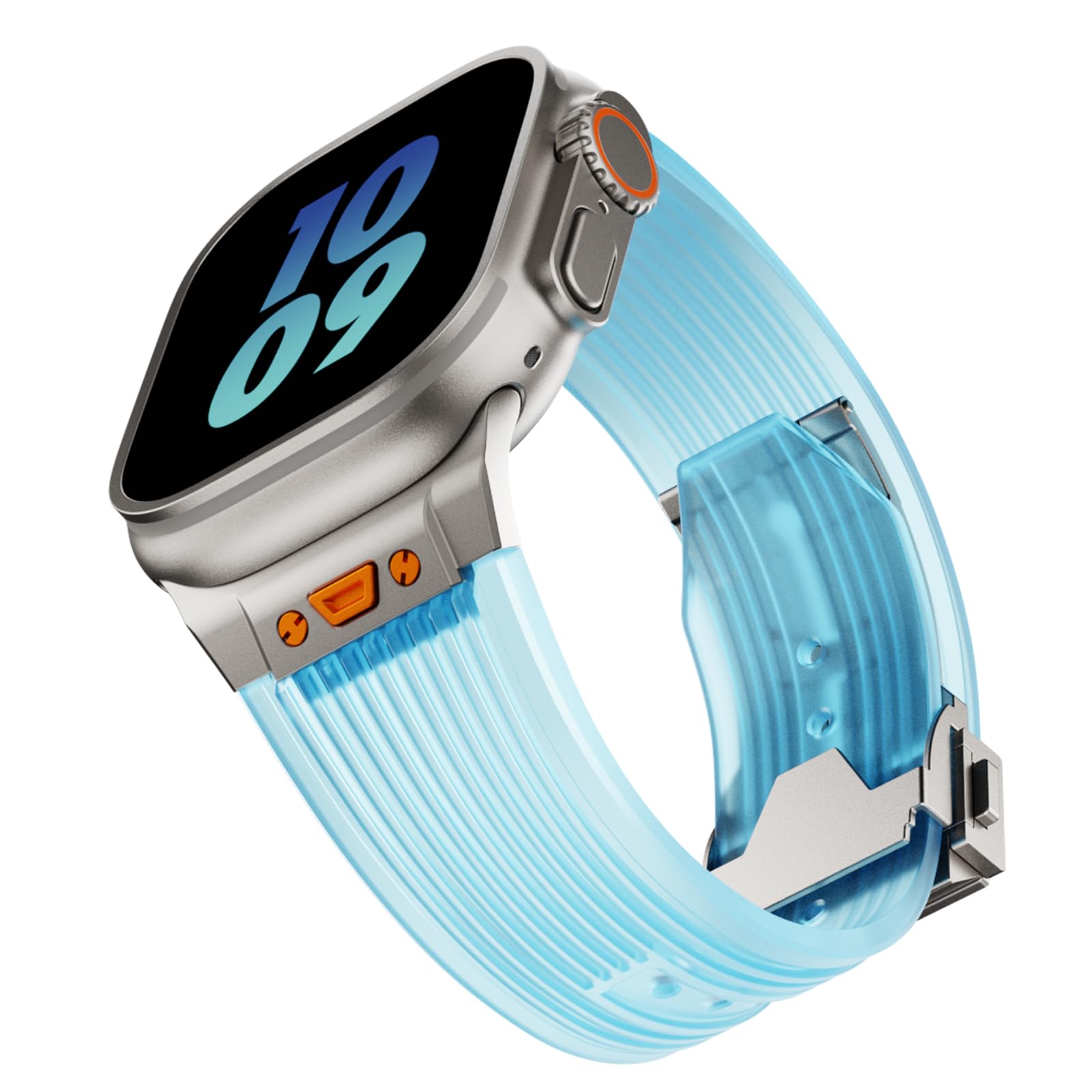 Titanium transparent blue 49mm/45mm/44mm/42mm Best apple watch bands in use, Apple watch band , Applewatchbands.us