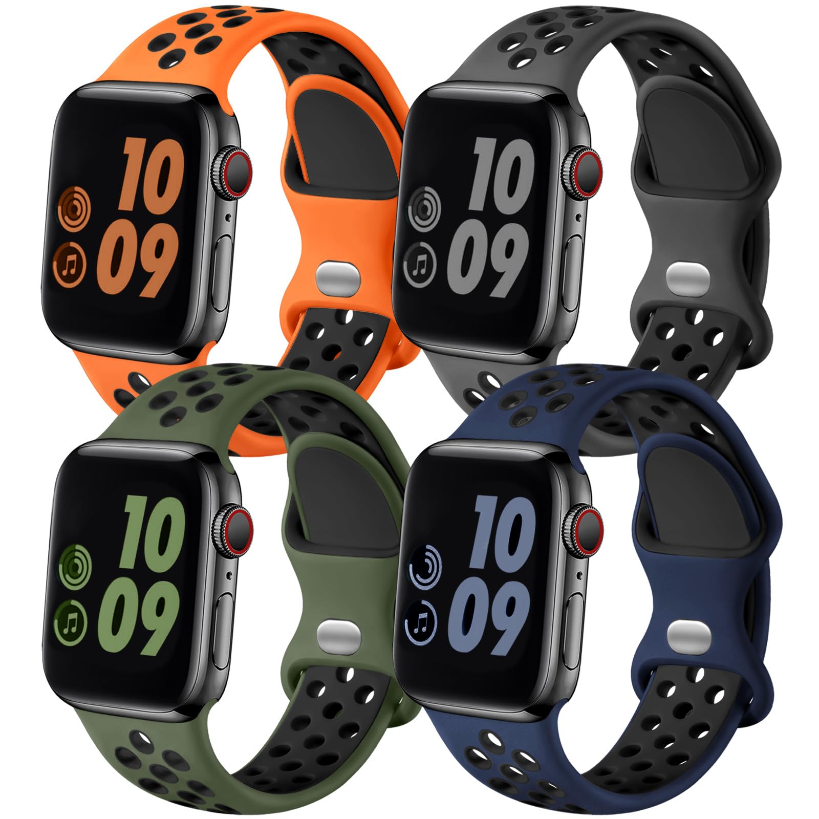 Anthracite Black/DarkBlue Black/ArmyGreen Black/OrangeBlack 38mm/40mm/41mm/42mm(Series 10) M/L Best apple watch bands in use, Apple watch band , Applewatchbands.us