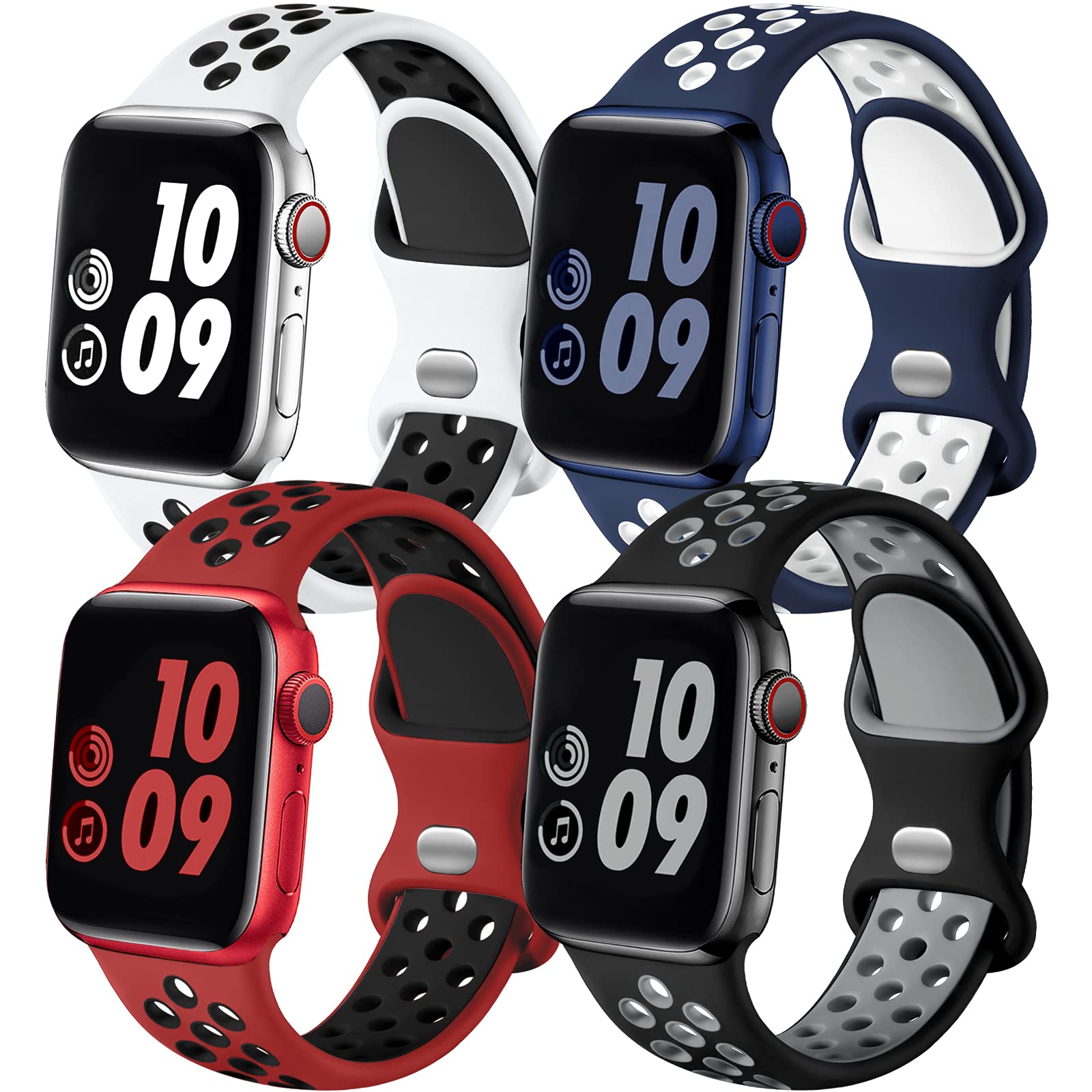 BlueWhite/WhiteBlack/BlackGray/RedBlack 44mm/45mm/46mm/49mm/42mm(Series 3) M/L Best apple watch bands in use, Apple watch band , Applewatchbands.us